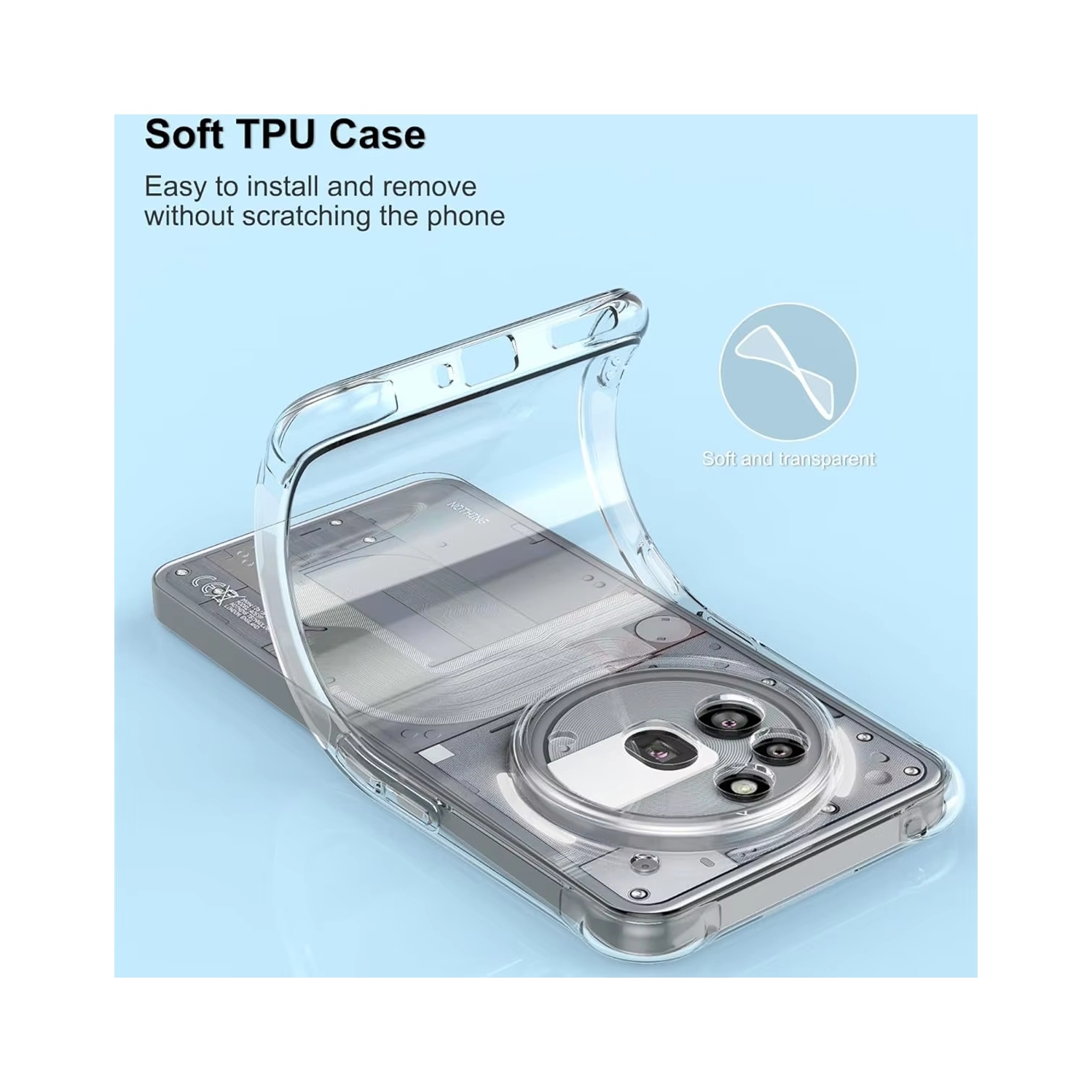 Étui souple transparent antichoc Luxury Noble pour téléphone Noble Noble, étui 3&nbsp;A Pro Bumper transparent - Transparent
