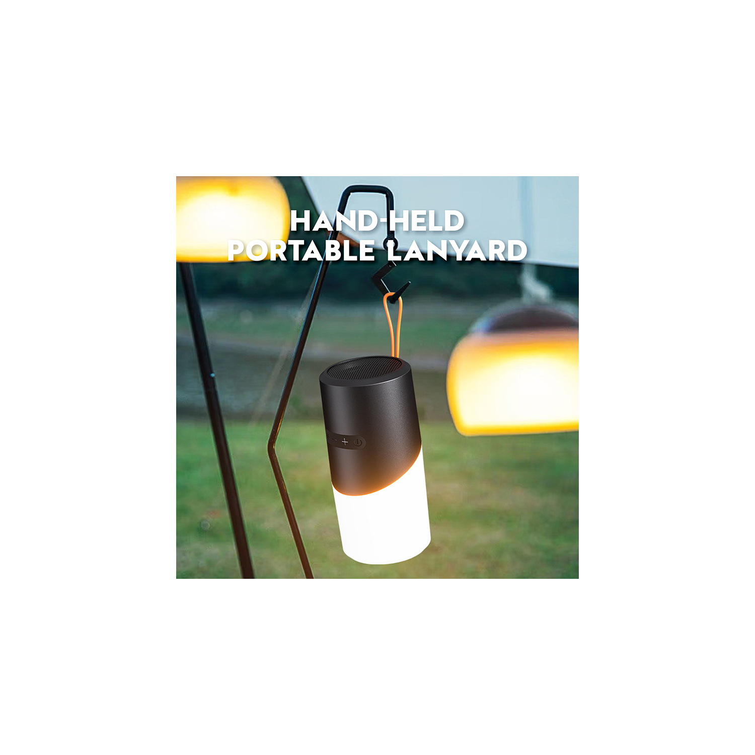 Haut-parleur d'extérieur Bluetooth Camping avec 7 lumières LED colorées TF Card Haut-parleur portatif sans fil pour fête/intérieur/extérieur/plage