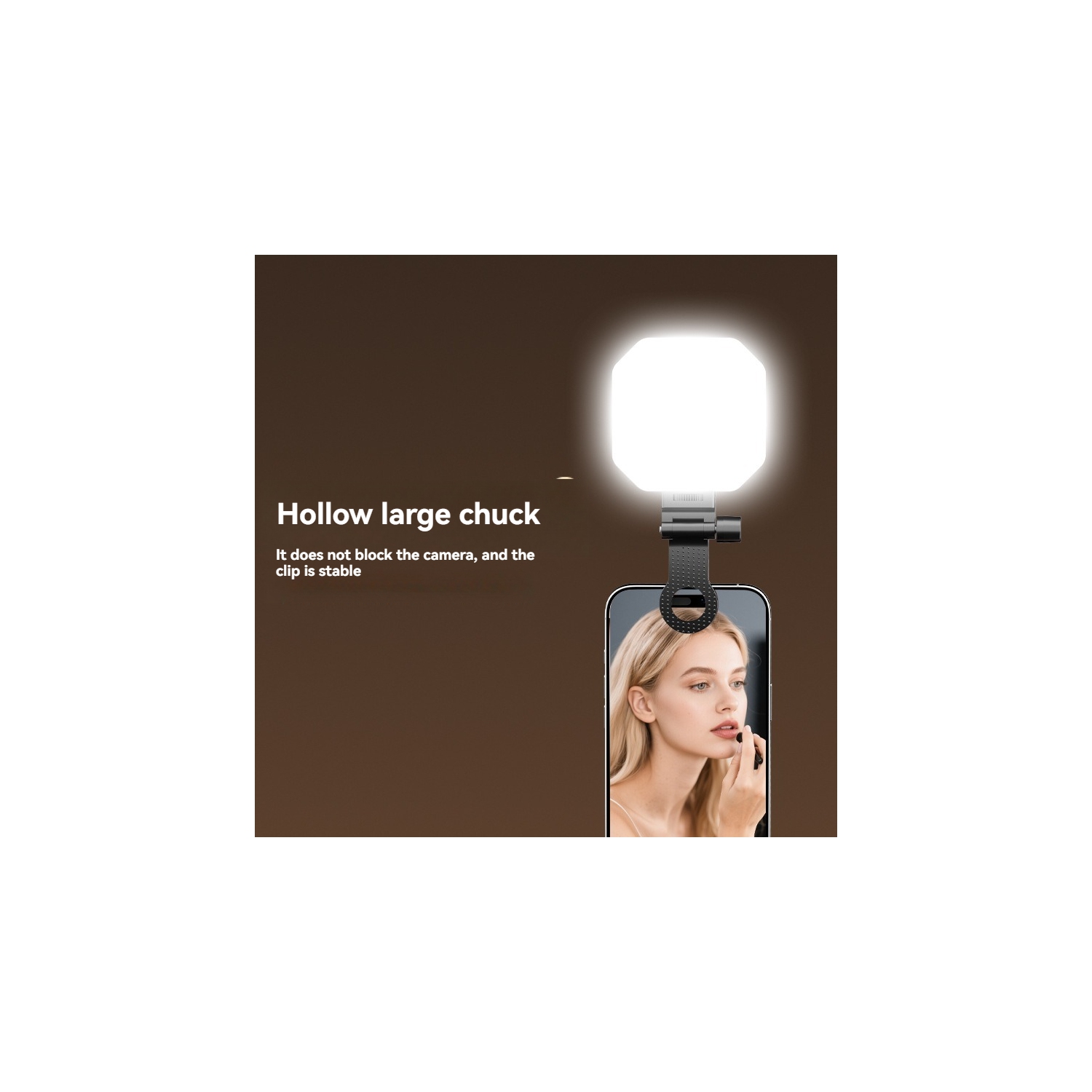 Mobile phone fill light, camera high brightness photography video shooting photo pocket light CCT wide range color temperature mode, 49 lamp beads