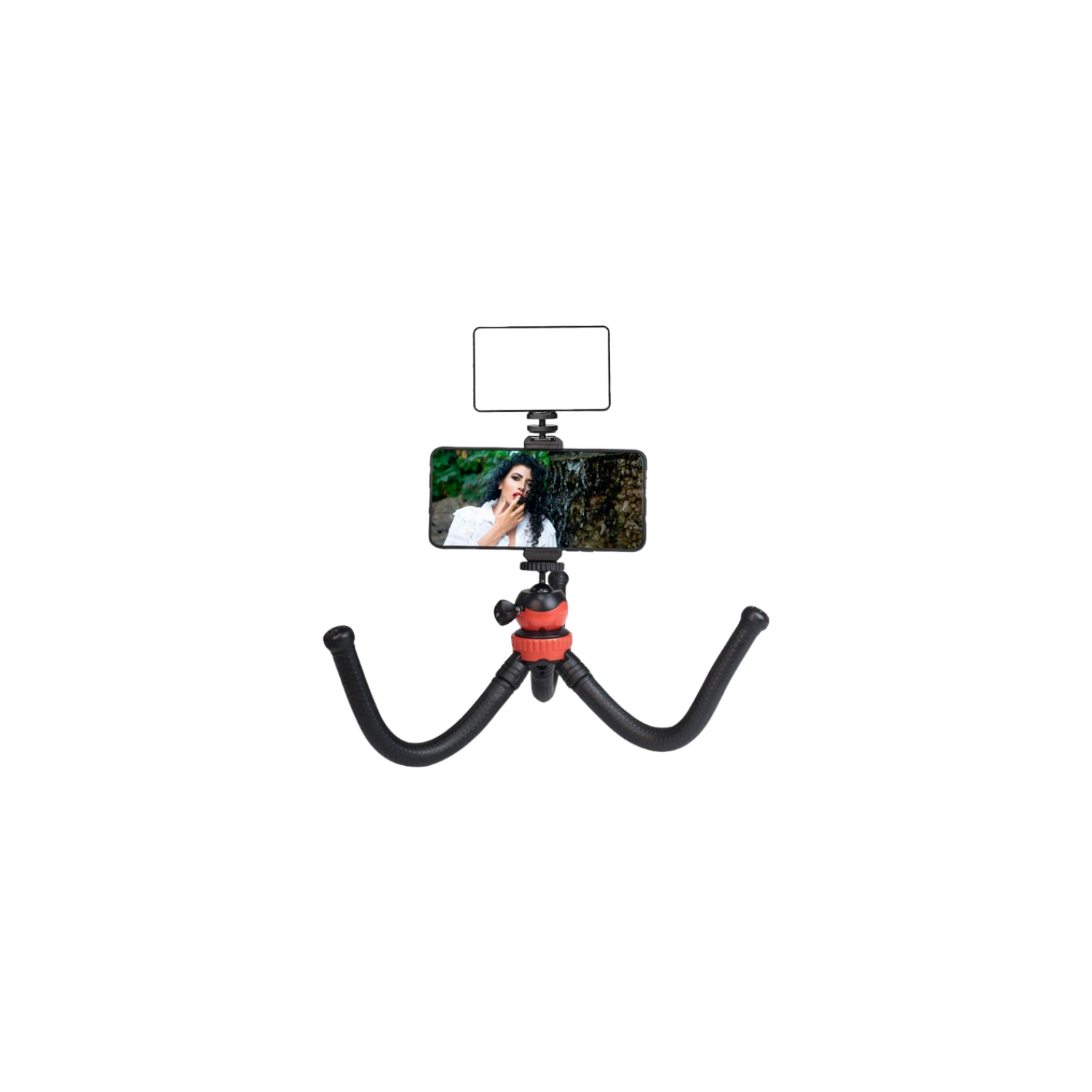 Mobile Phone Fill Light, Portable Outdoor Fill Light, Mood Light, Pocket Light, Wide Color Temperature, 20 Lighting Effects - Black, Octopus Tripod +