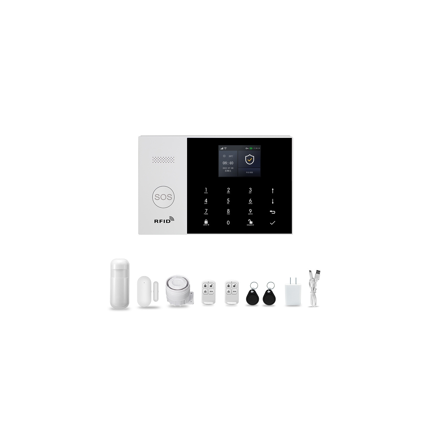 4G+WiFi Smart Anti-theft Alarm System - Remote Monitoring, App/Phone/SMS Alarm, 2.4-inch TFT Color Screen, Emergency SOS, Simple Interface, Easy