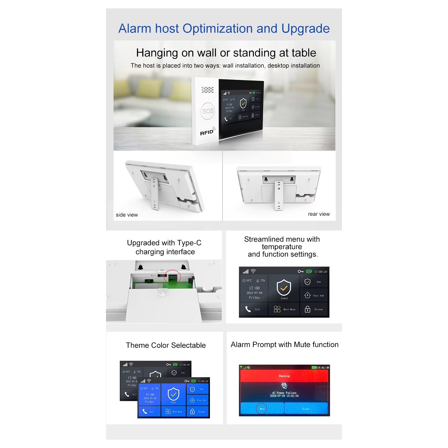 WiFi+4G Smart Home Alarm System - 4.3-inch Touchscreen/Multi-Language/Remote App Control/5 Alarm Phone Numbers with Door and Window Sensors +