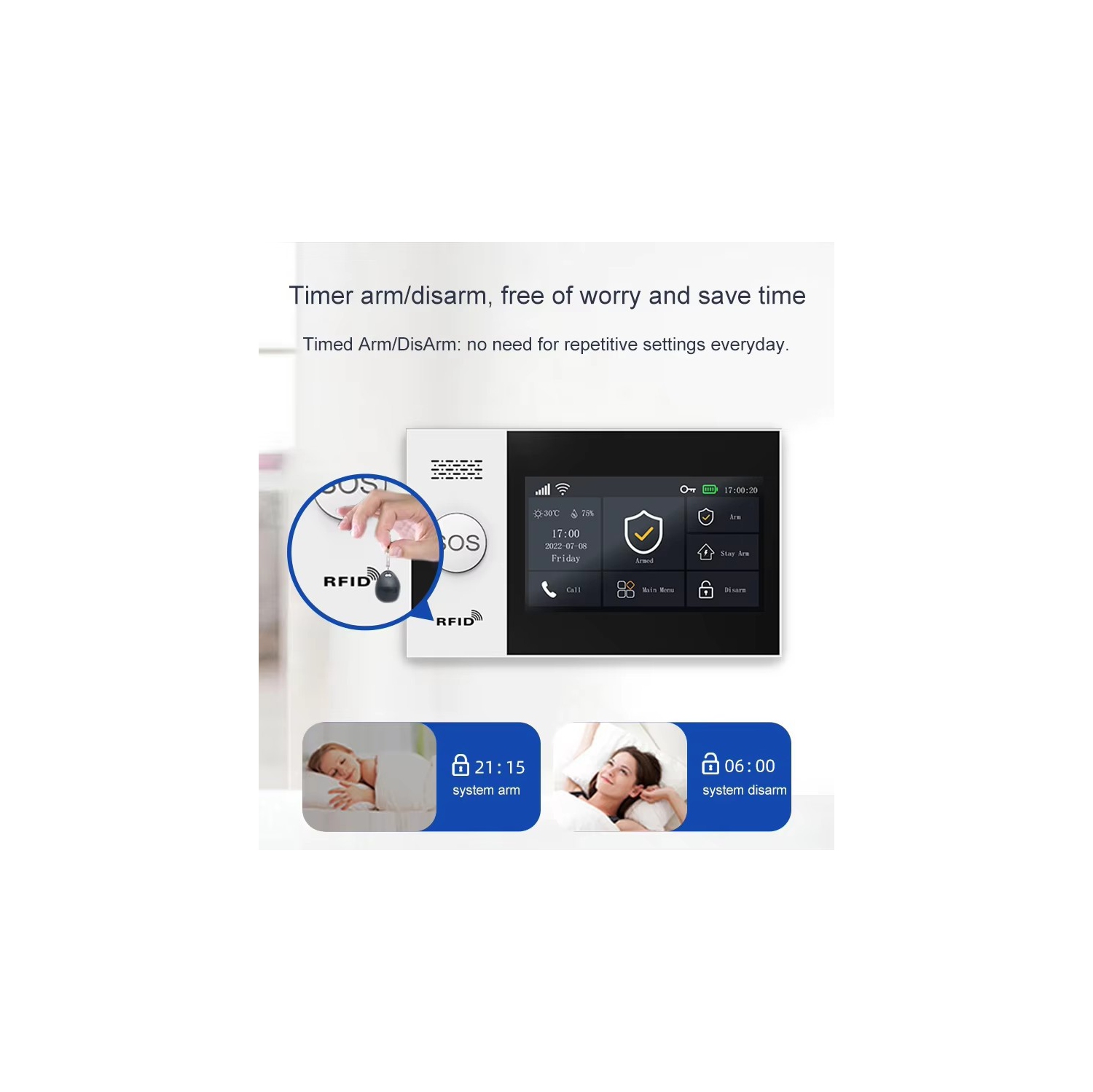 WiFi+4G Smart Home Alarm System - 4.3-inch Touchscreen/Multi-Language/Remote App Control/5 Alarm Phone Numbers with Door and Window Sensors +