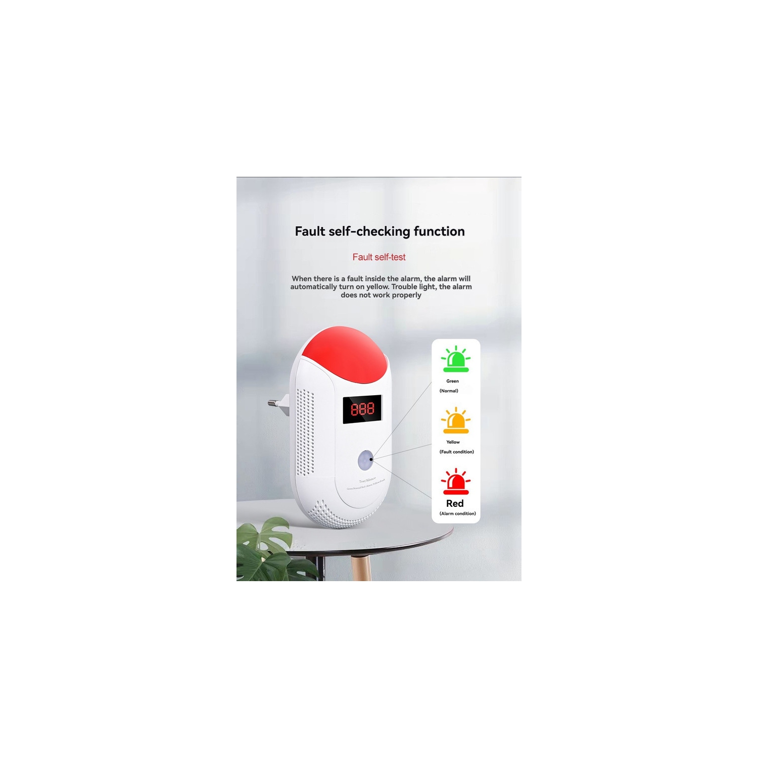 Carbon monoxide and gas alarm - Digital display, high-sensitivity audible alarm, carbon monoxide alarm, gas alarm, suitable for