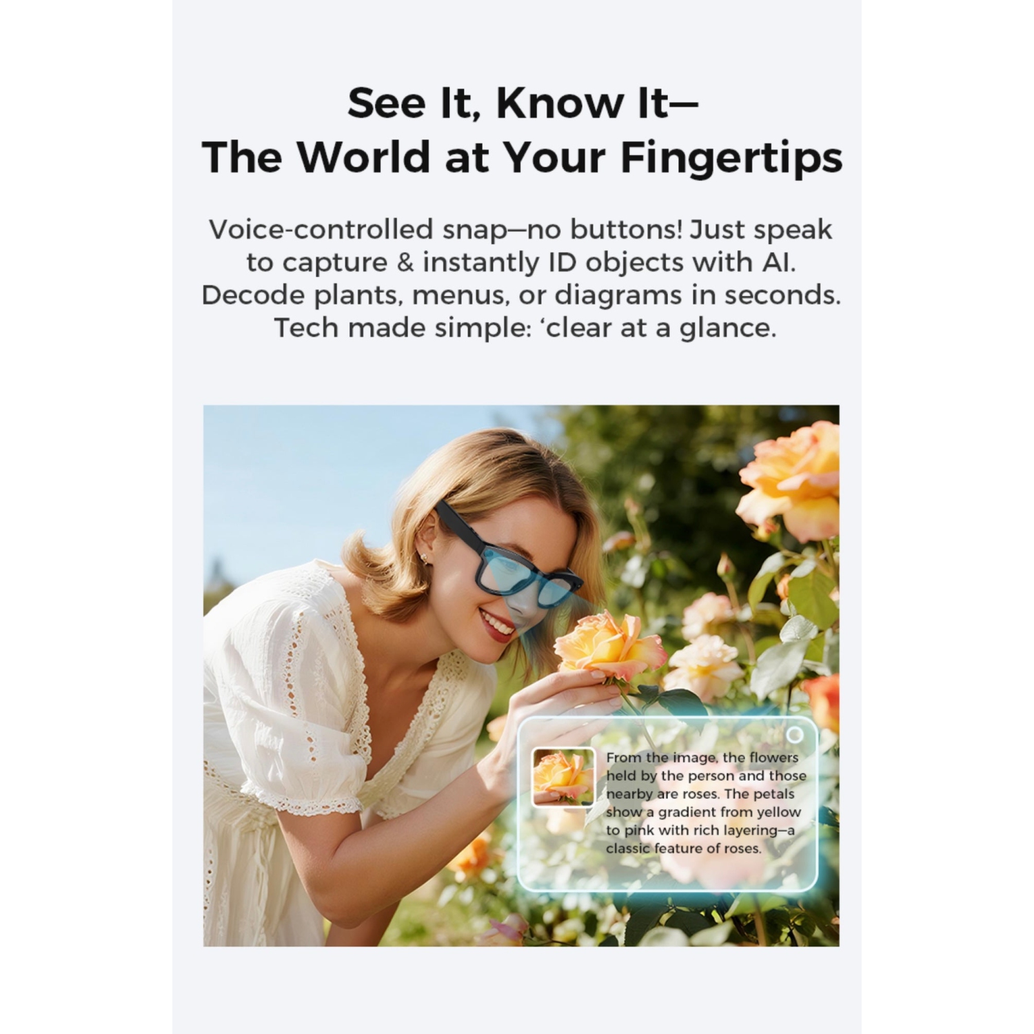 Lunettes intelligentes TUTT AI, Chat GPT Caméra 8&nbsp;Mpx