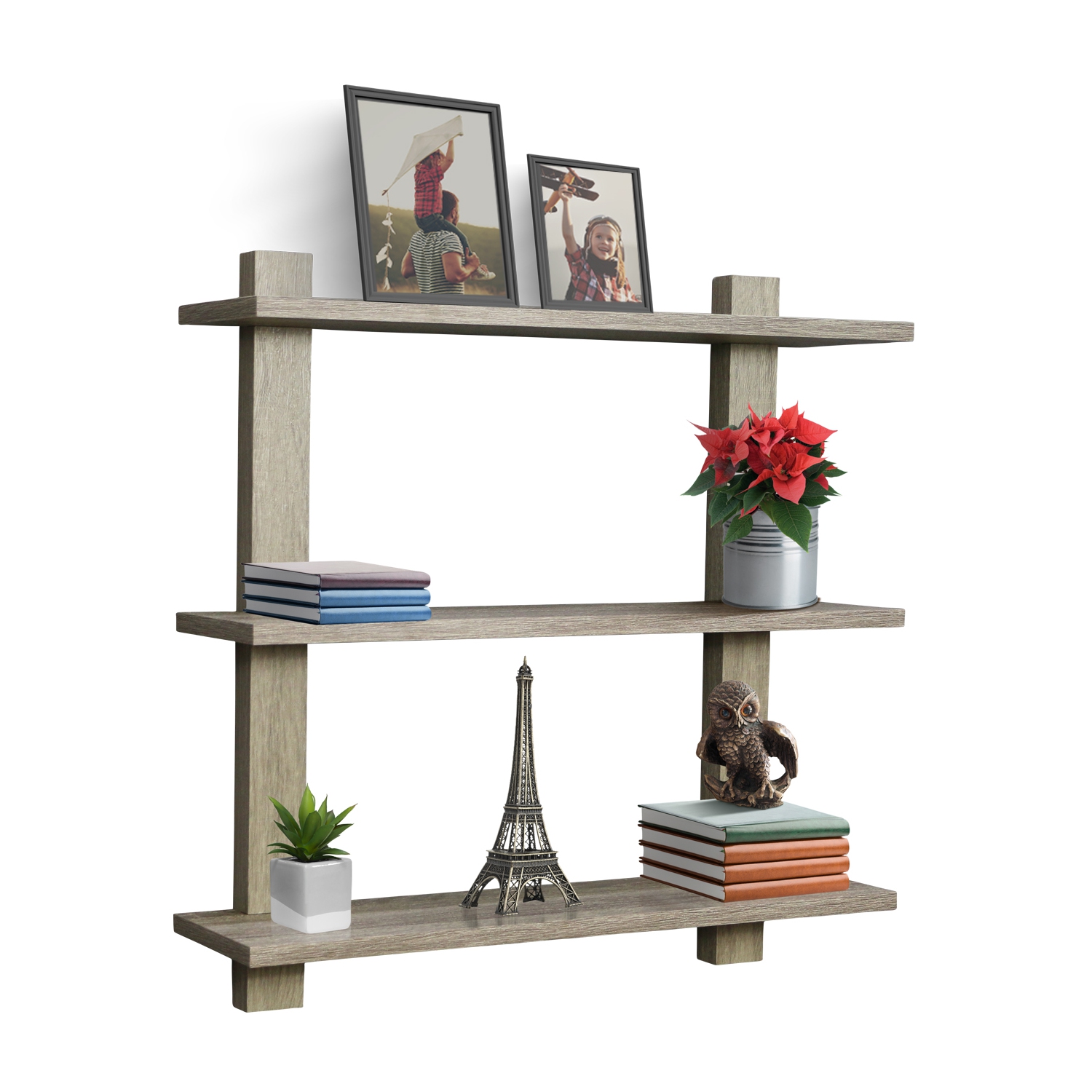 Sorbus Asymmetric Floating Shelf - Gray