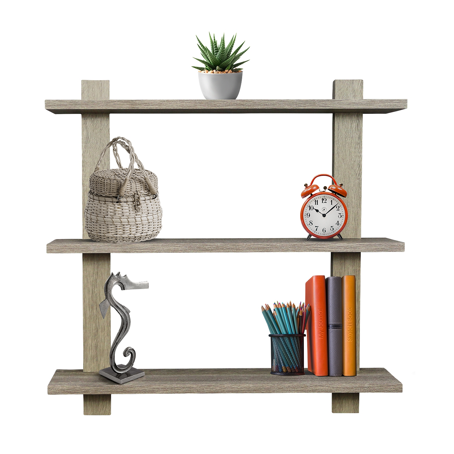 Sorbus Asymmetric Floating Shelf - Gray