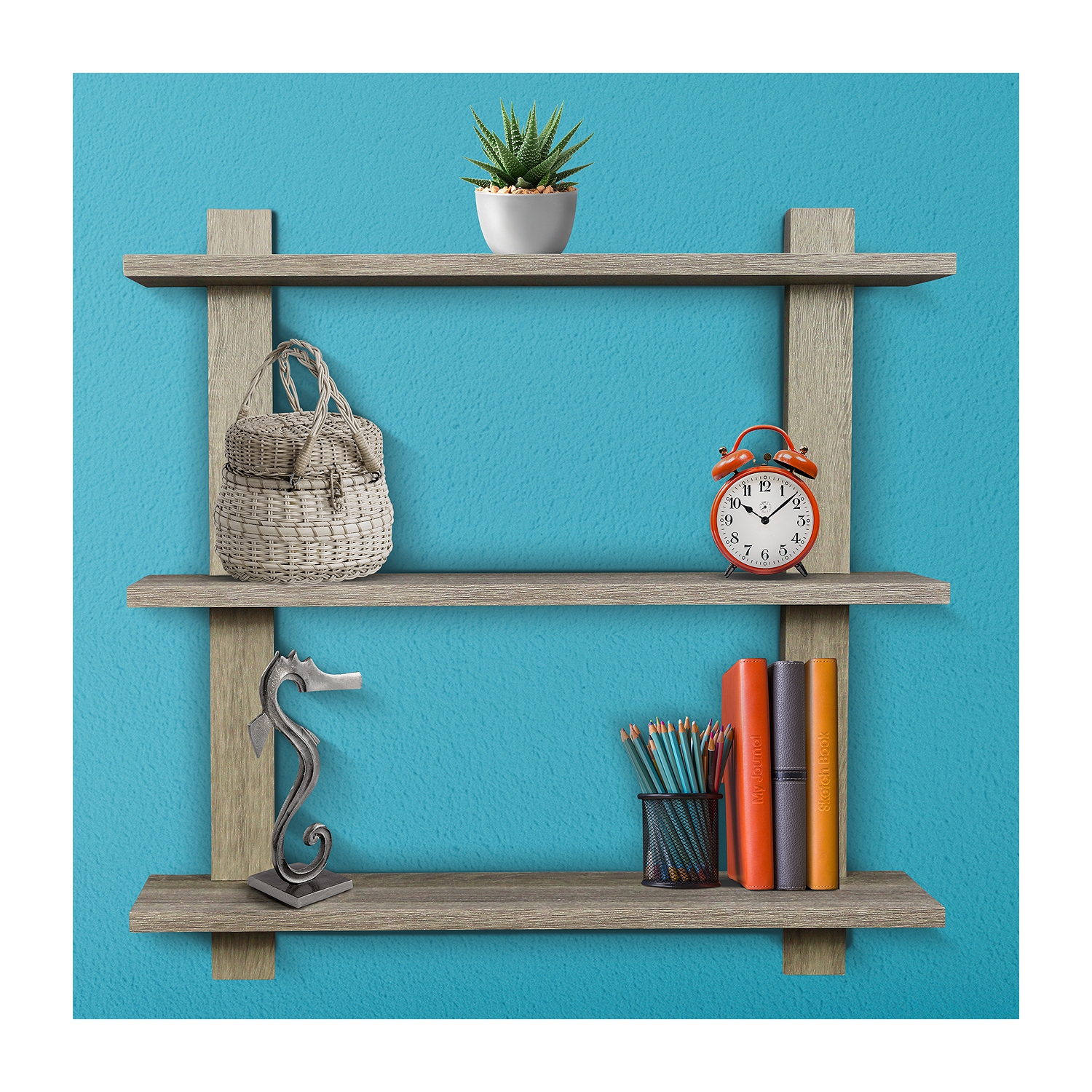 Sorbus Asymmetric Floating Shelf - Gray