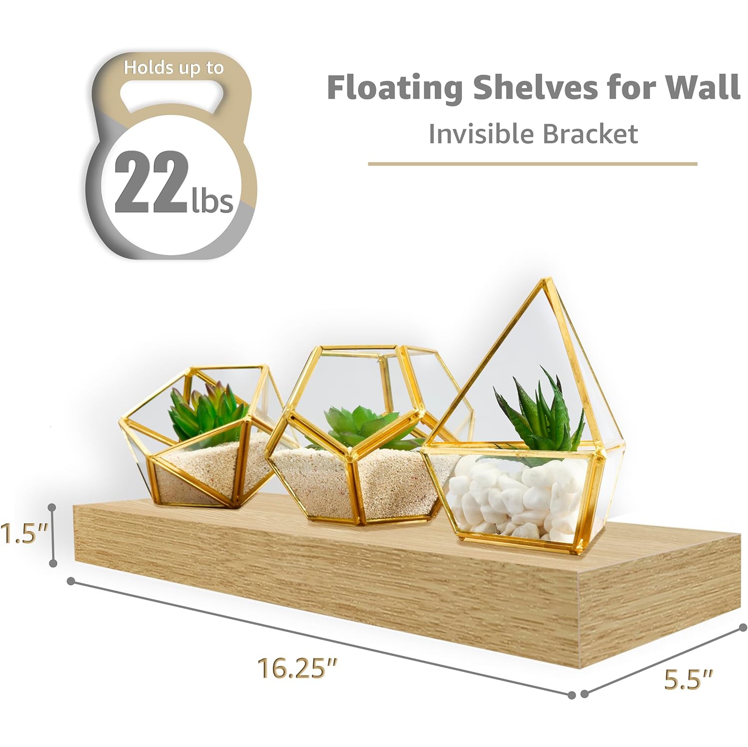 Sorbus 4 Pack Wall Mounted Floating Shelves - for storage and displaying showpieces, home decor items, and other prized possessions