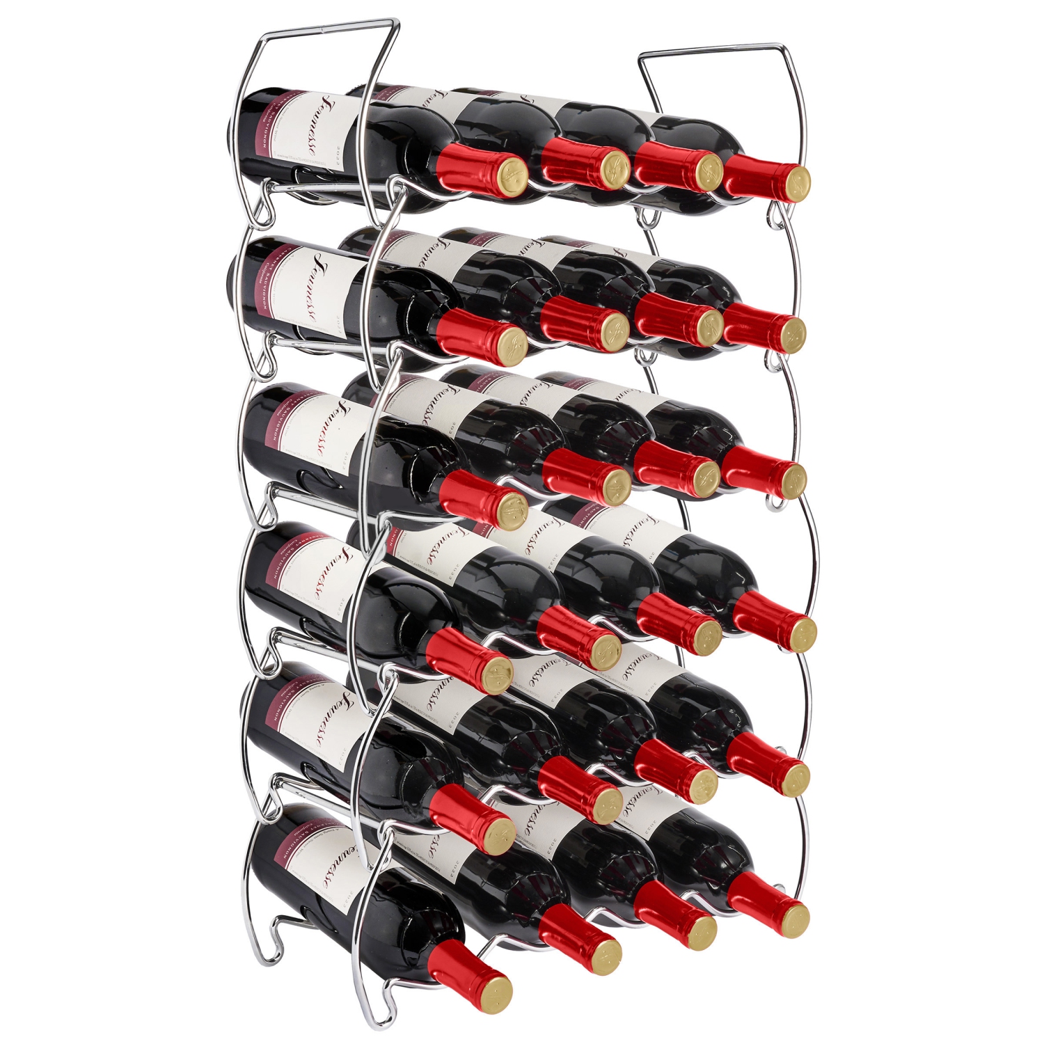 Sorbus 6-Tier Stackable Wine Rack - Perfect for Bar, Wine Cellar, Basement, Cabinet, Pantry, etc - Hold 24 Bottles