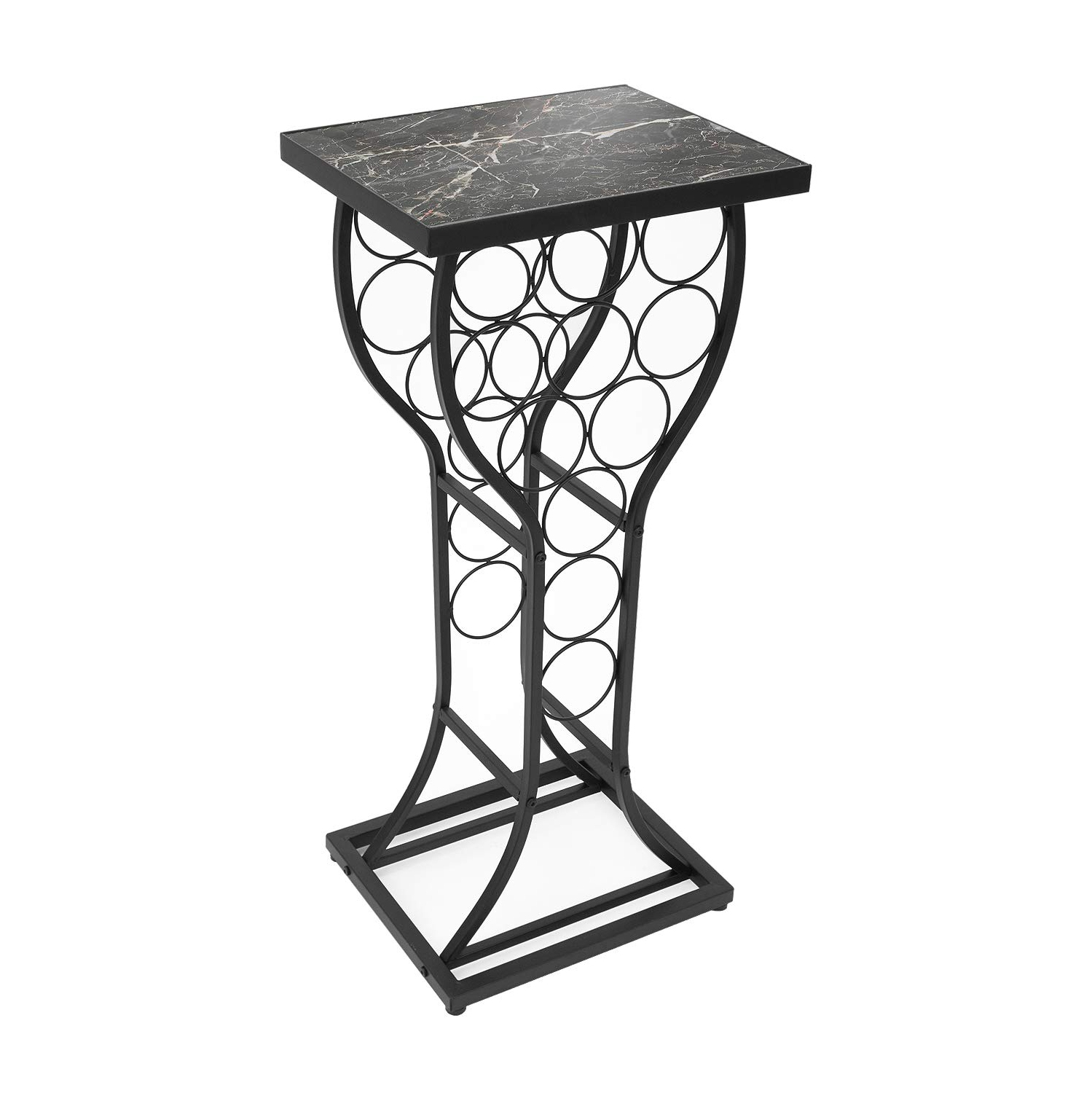 Sorbus Wine Rack Table - Stylish Storage for 11 Bottles with Faux Marble Top & Conversation-Starting Design