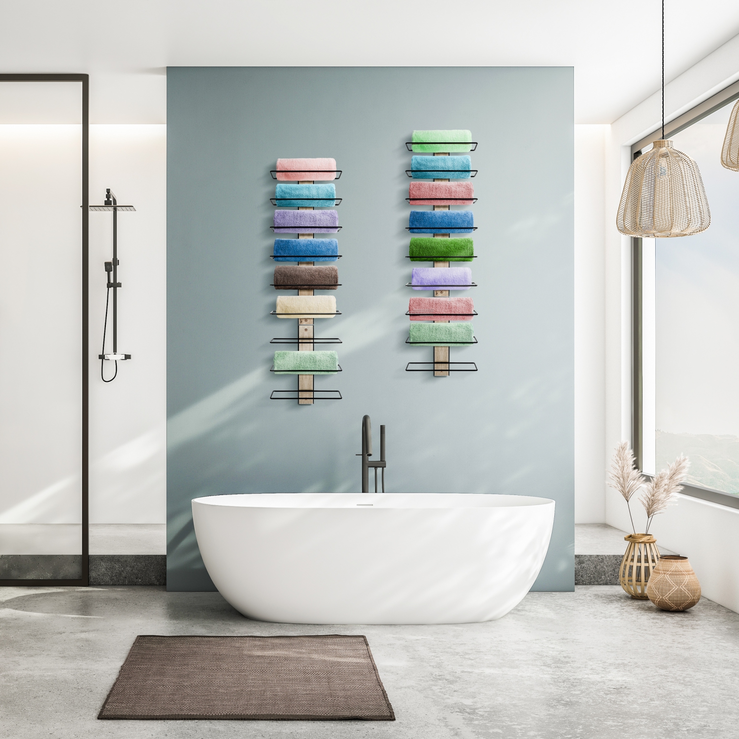 Porte-bouteilles mural en bois Sorbus pour 9 bouteilles, gris, parfait pour le bar à la maison, la cuisine, la salle à manger, une bouteille de vin