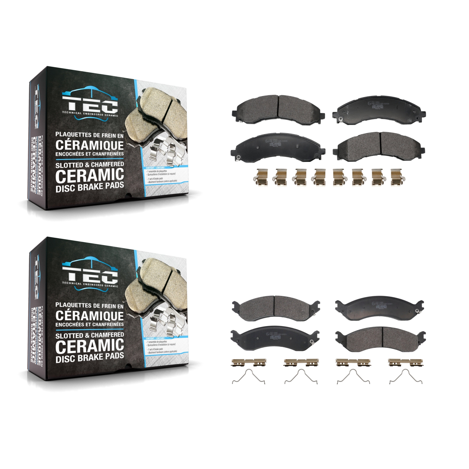 Front Rear Ceramic Brake Pads Kit For GMC Chevrolet Savana 2500 Express 3500 4500 KTC-100841