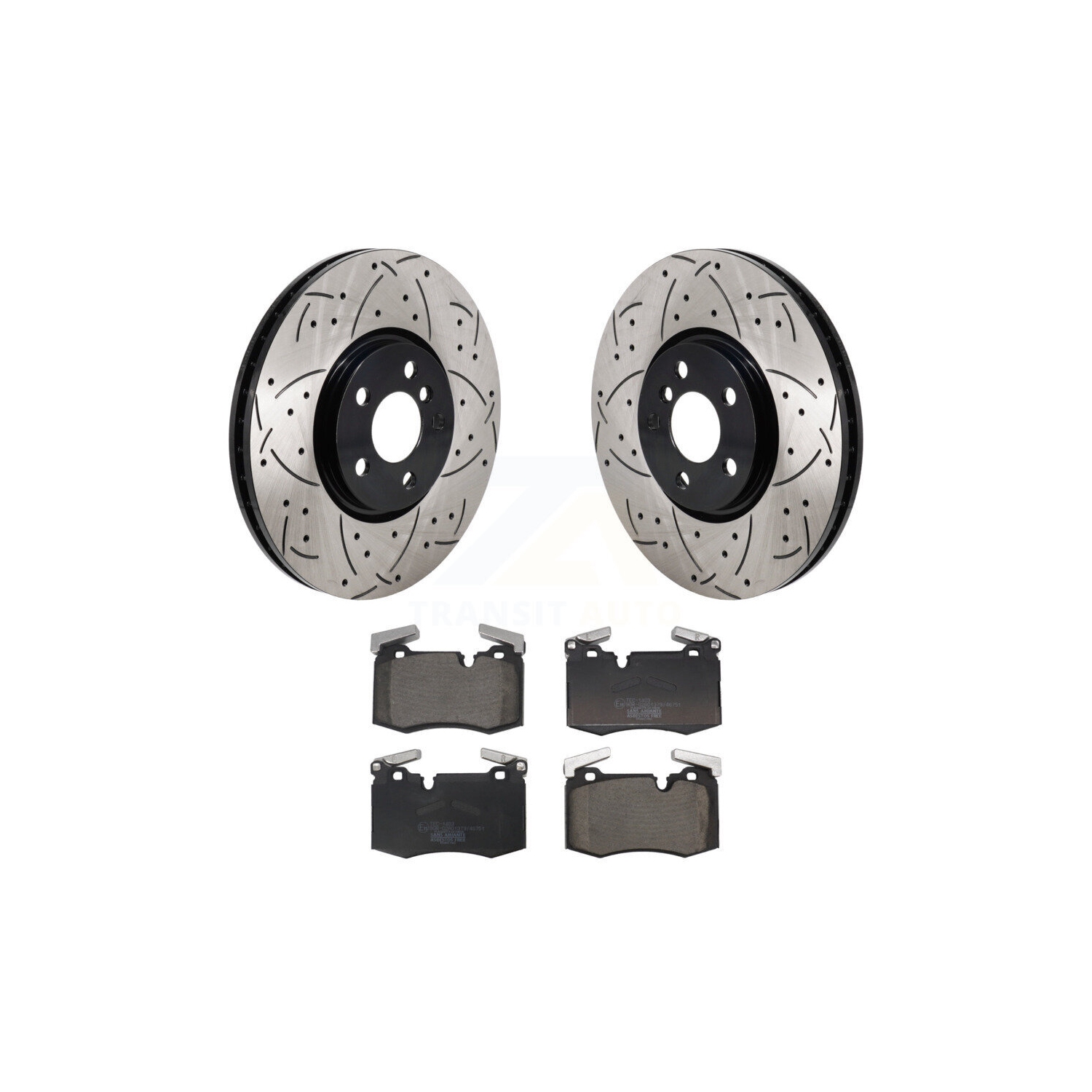 Front Drill Slot Disc Brake Rotors Ceramic Pad Kit For 2016 Mini Cooper John Works KDT-101295