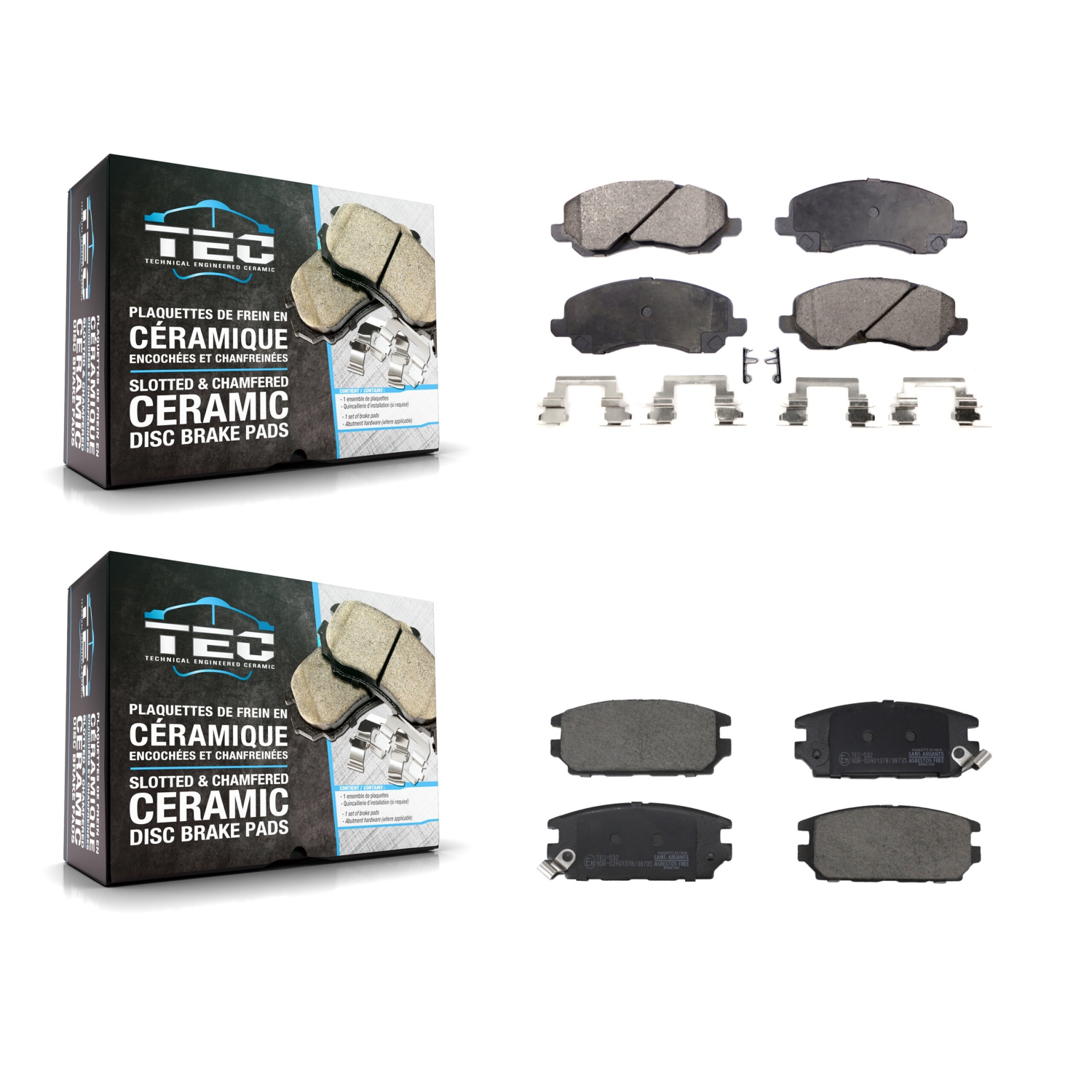 Front Rear Ceramic Brake Pads Kit For Mitsubishi Eclipse Galant KTC-100836