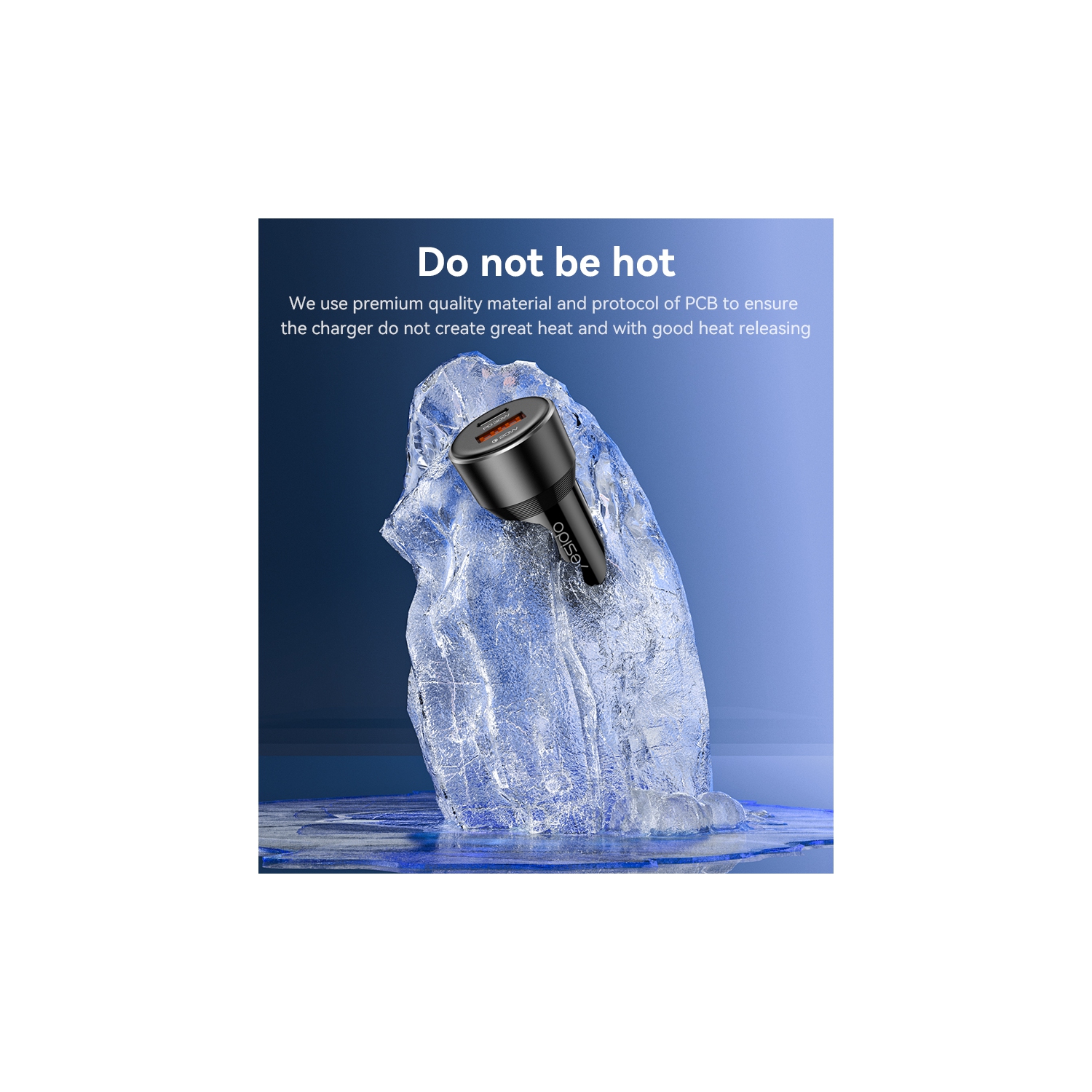 Chargeur pour l'auto à recharge rapide en alliage d'aluminium Yesido USB + TC 30&nbsp;W + USB20W Multi Protection 50&nbsp;W