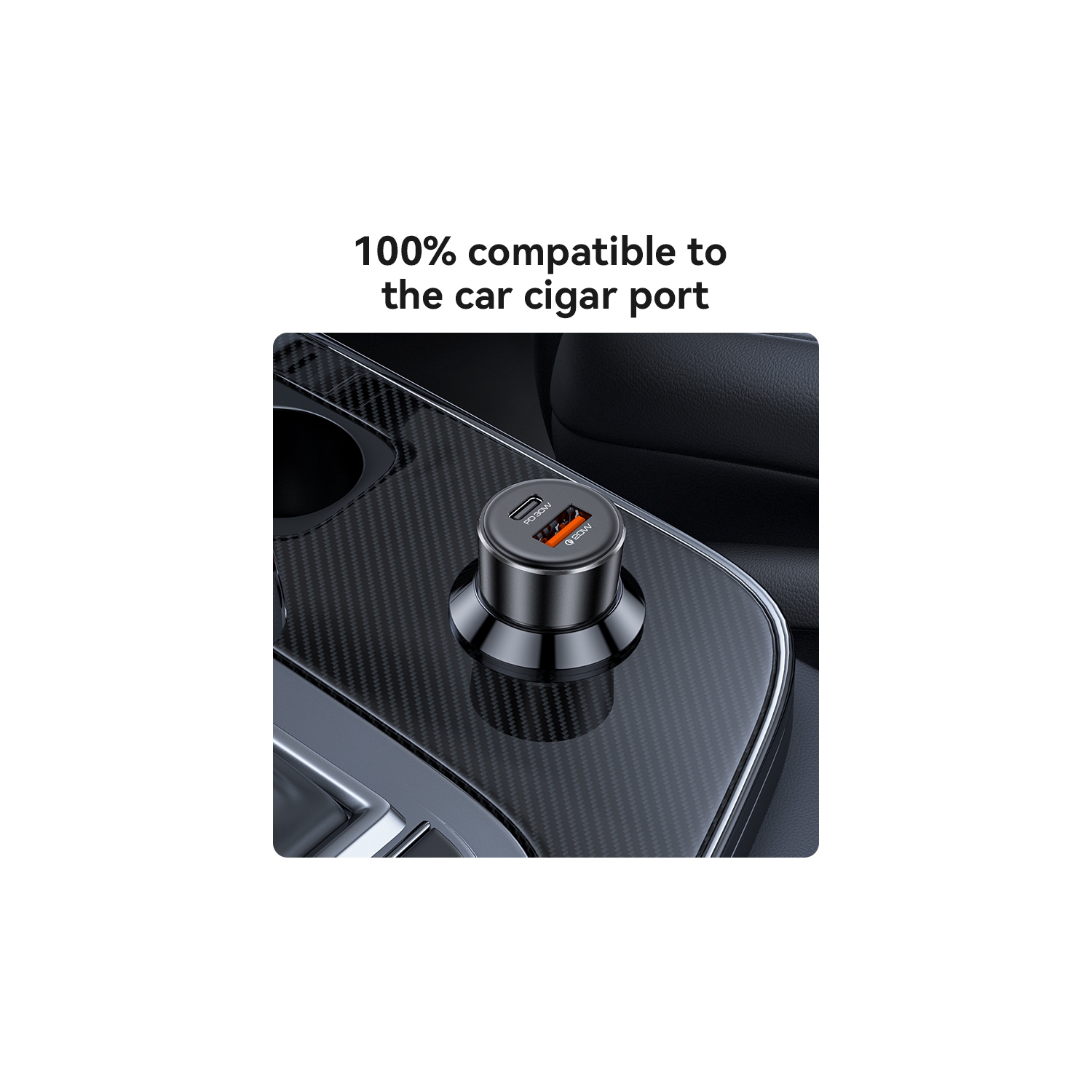 Chargeur pour l'auto à recharge rapide en alliage d'aluminium Yesido USB + TC 30&nbsp;W + USB20W Multi Protection 50&nbsp;W