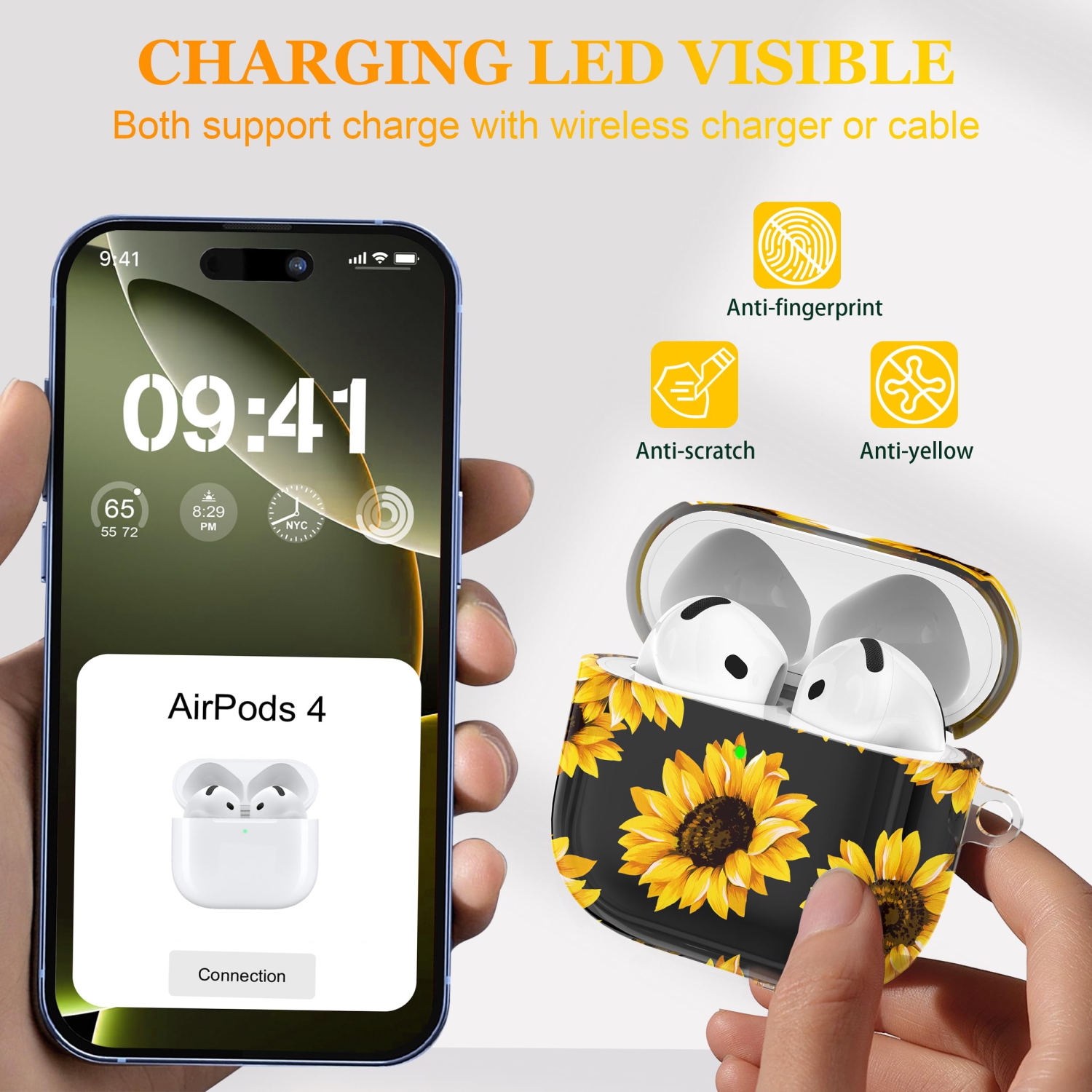 for AirPods 4th Generation Case Cover 2024, Military-Grade Shockproof, Soft TPU Highly Transparent Anti-Yellowing for AirPods 4 Case with Cleaning