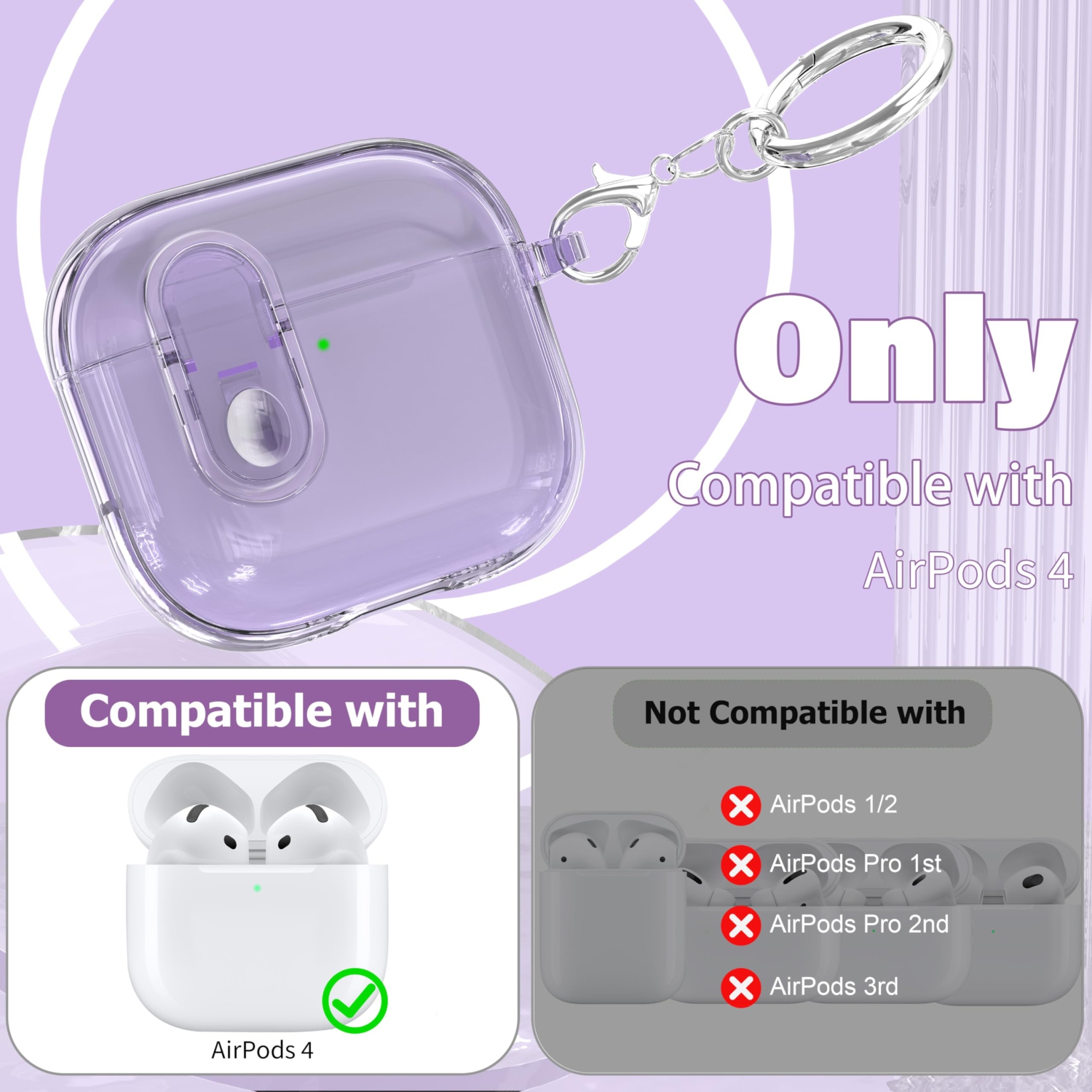 for AirPods 4th Generation Case Cover 2024, Military-Grade Shockproof, Soft TPU Highly Transparent Anti-Yellowing for AirPods 4 Case with Cleaning