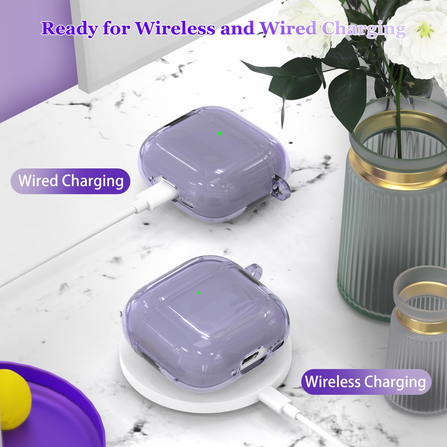 for AirPods 4th Generation Case Cover 2024,Military-Grade Shockproof,Soft TPU Highly Transparent Anti-Yellowing for AirPods Case with Cleaning