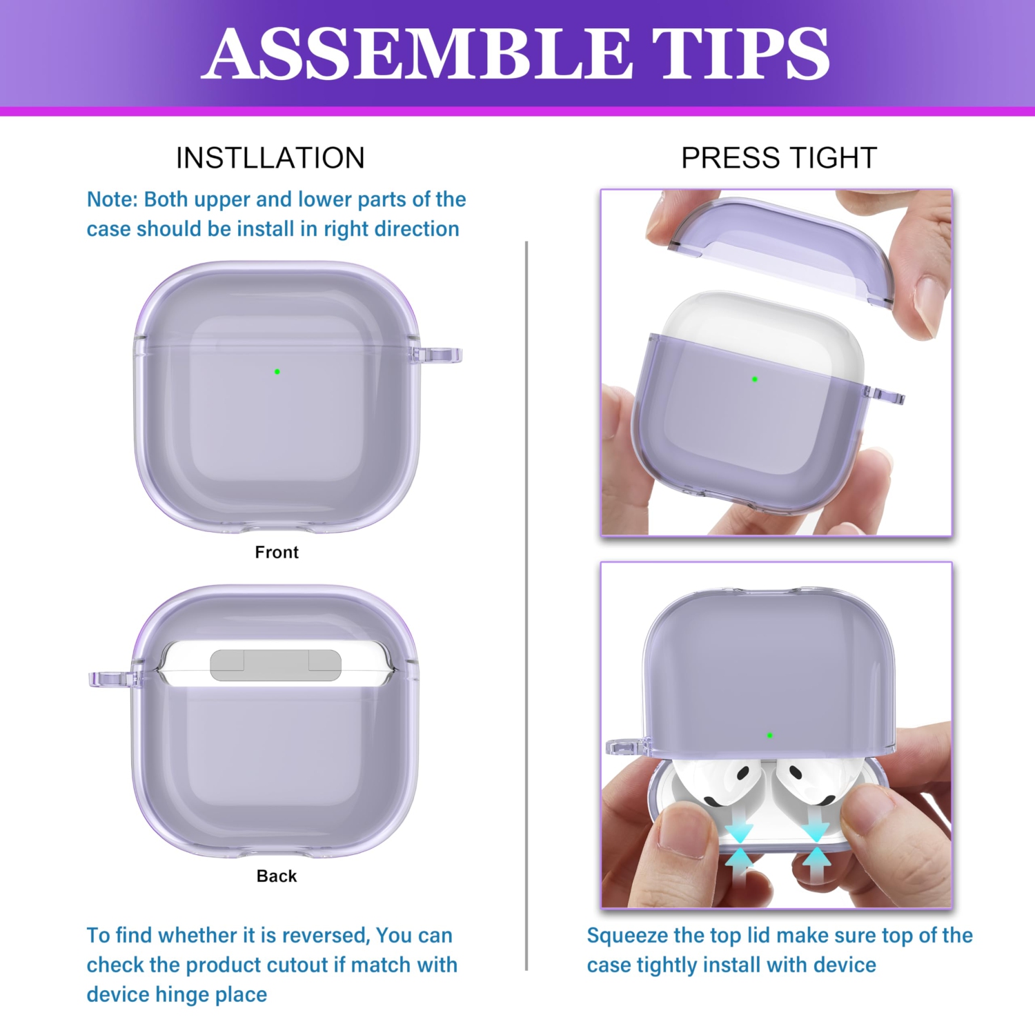 for AirPods 4th Generation Case Cover 2024,Military-Grade Shockproof,Soft TPU Highly Transparent Anti-Yellowing for AirPods Case with Cleaning