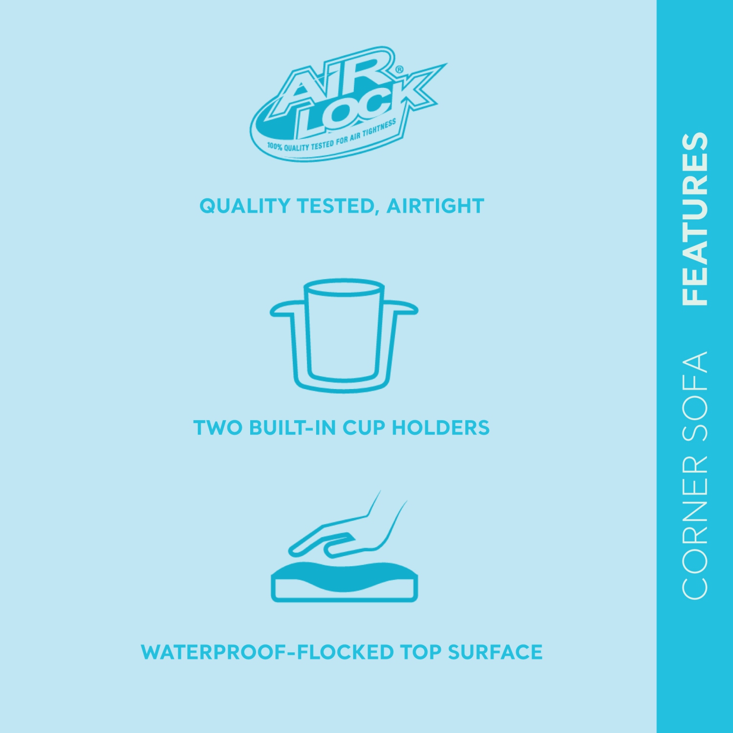 Sofa modulaire gonflable en coin Intex à matelas gonflable, gris