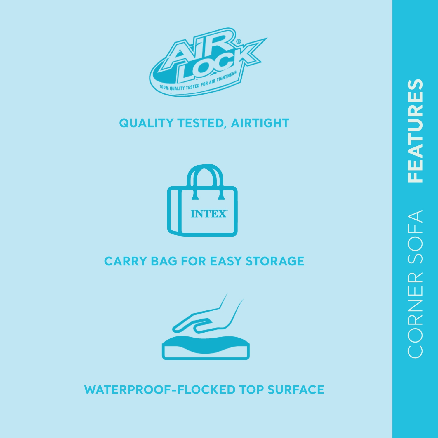 Canapé modulaire en coin gonflable Intex, neutre | 68575