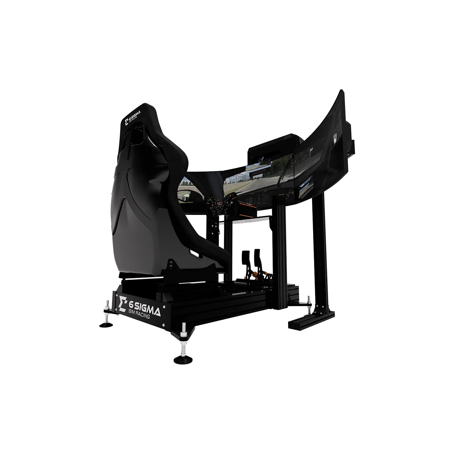 6 Sigma Sim Racing 6S-120 / Asetek Forte Turnkey - 6s-120 chassis, GTR Seat, Asetek Forte Bundle, 6S Custom PC, MSI 32inch Gaming Monitor, Triple
