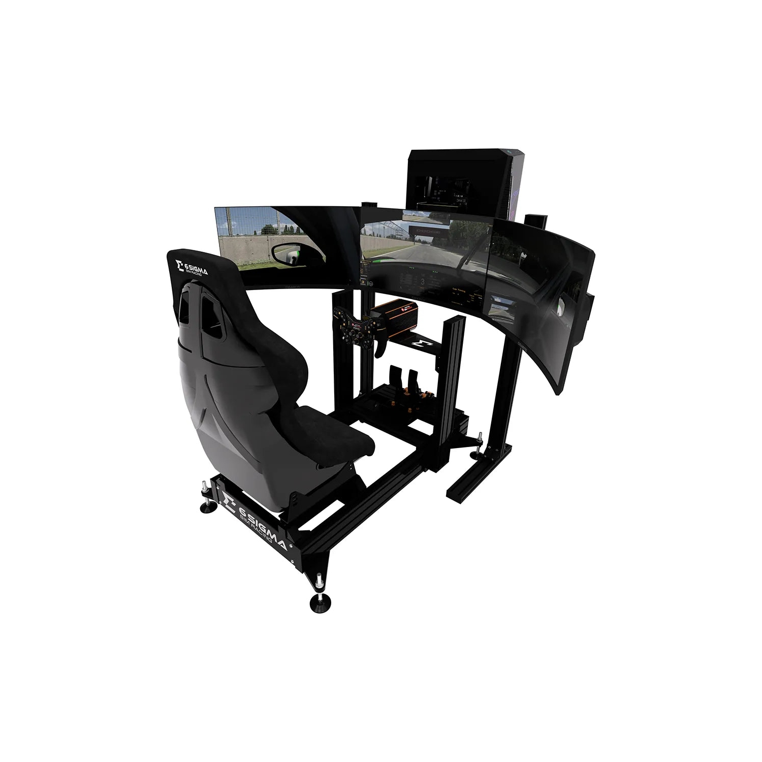 6 Sigma Sim Racing 6S-120 / Asetek Forte Turnkey - 6s-120 chassis, GTR Seat, Asetek Forte Bundle, 6S Custom PC, MSI 32inch Gaming Monitor, Triple