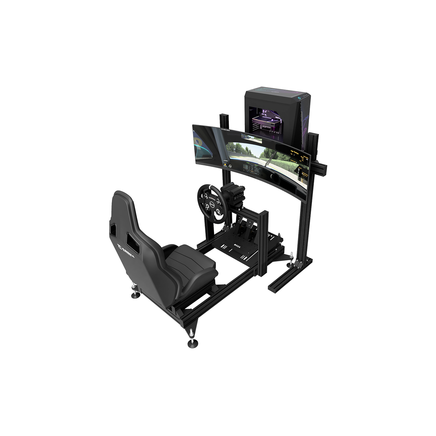 6 Sigma Sim Racing 6S-80 Chassis and MOZA R12 V2 Turnkey - 6s-80 chassis, RSSeat, MOZA R12/CS/CRP2 Bundle, 6S Custom PC, MSI 49inch Ultra Wide