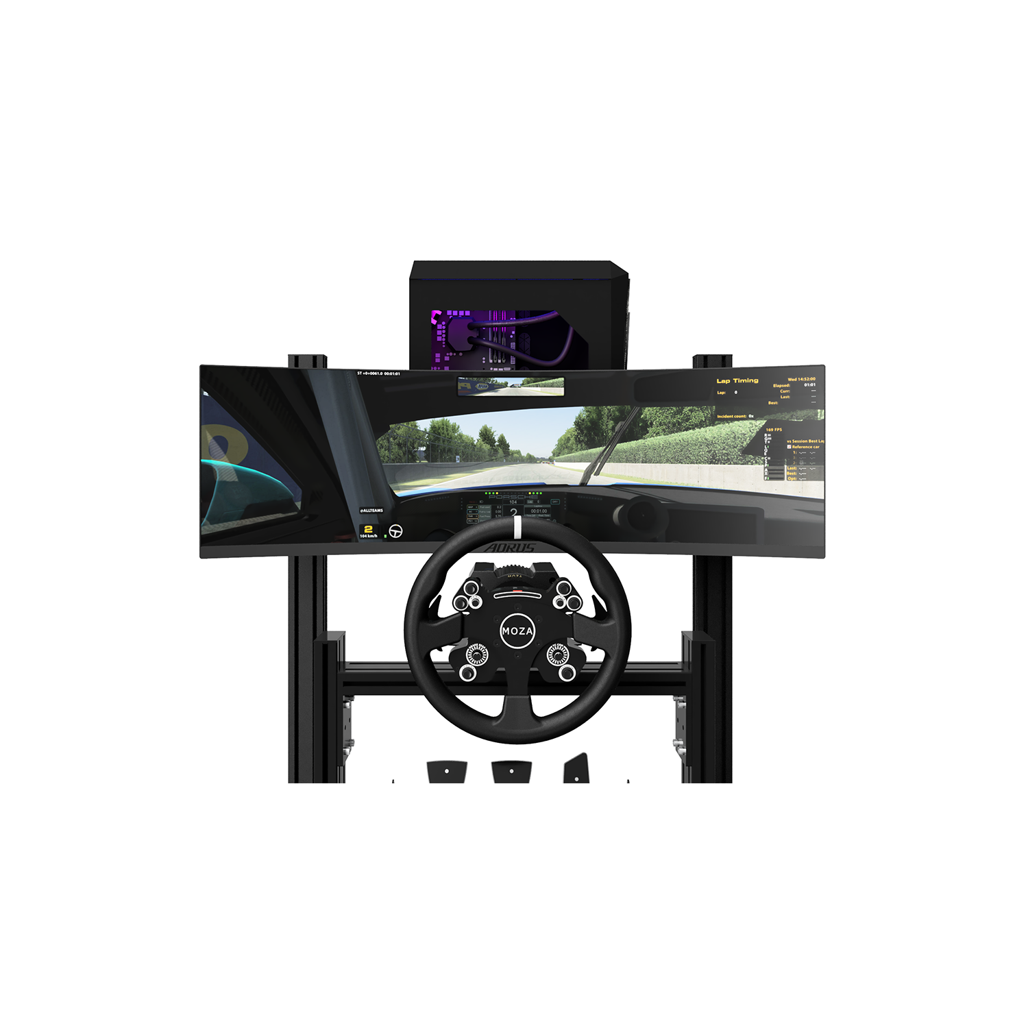 6 Sigma Sim Racing 6S-80 Chassis and MOZA R12 V2 Turnkey - 6s-80 chassis, RSSeat, MOZA R12/CS/CRP2 Bundle, 6S Custom PC, MSI 49inch Ultra Wide