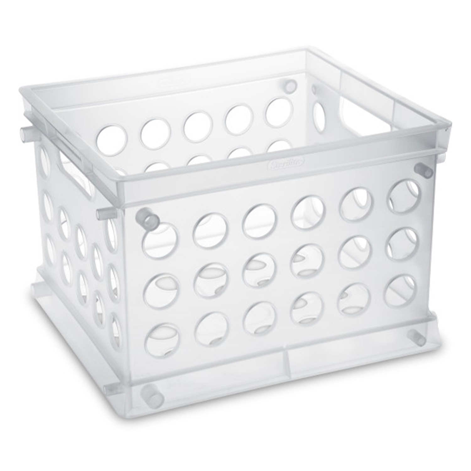 Sterilite Convenient Mini Square Small Storage Organizing Crate, Clear