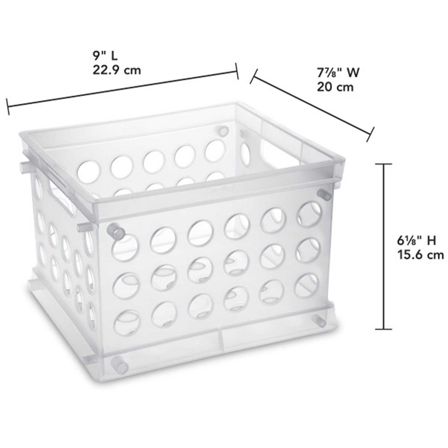 Sterilite Convenient Mini Square Small Storage Organizing Crate, Clear