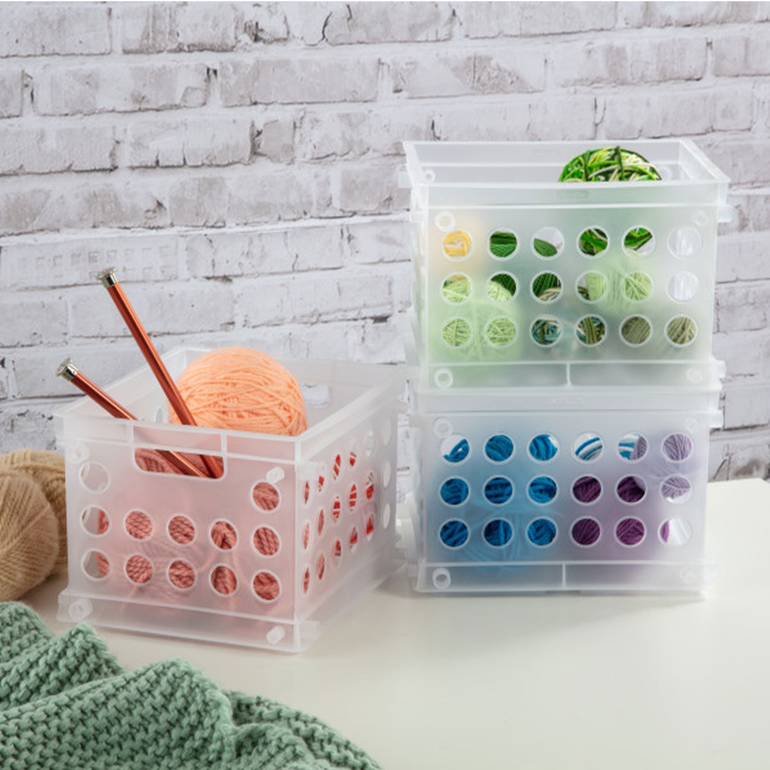Sterilite Convenient Mini Square Small Storage Organizing Crate, Clear