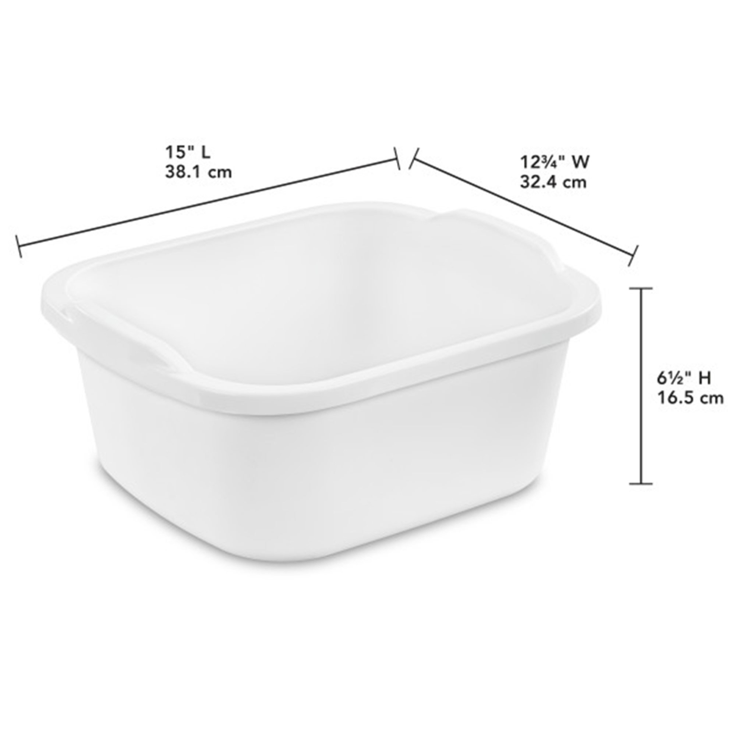Sterilite Durable Reinforced Plastic 12 Quart Kitchen Dishpan, White