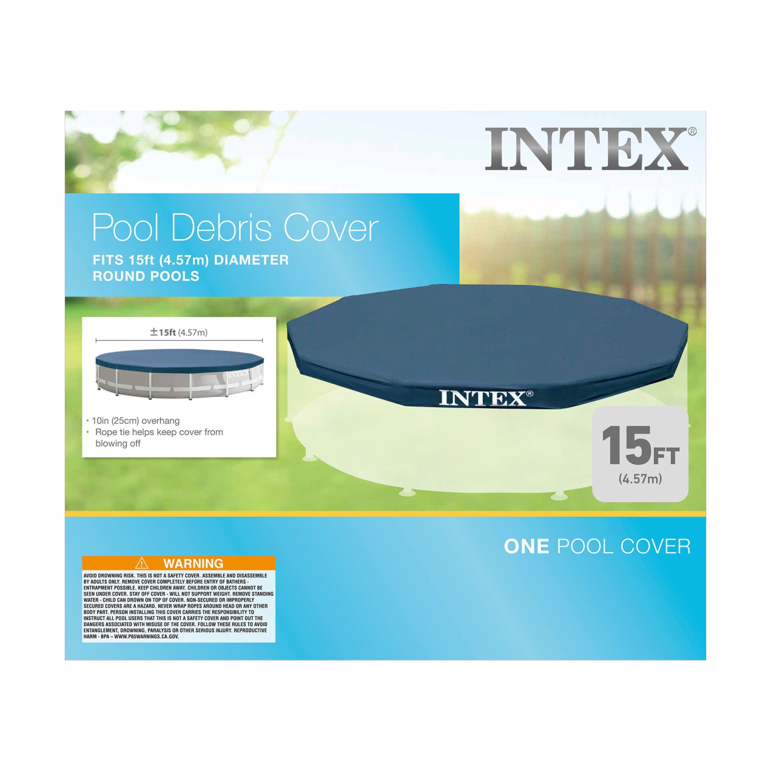 Intex 28032E 15 Foot Round Above Ground Swimming Pool Cover,