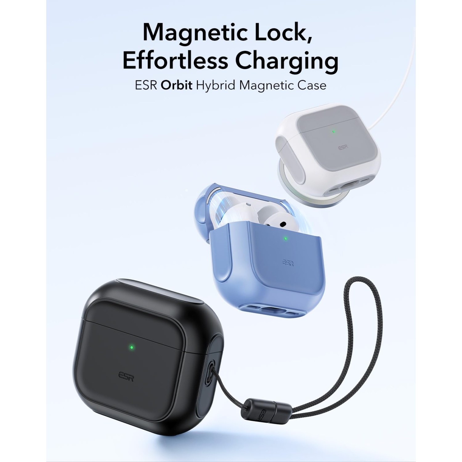 for AirPods 4 Case, Compatible with AirPods 4th Generation Case (USB-C), Compatible with MagSafe, Drop Protection Cover with Lanyard, Magnetic Lid