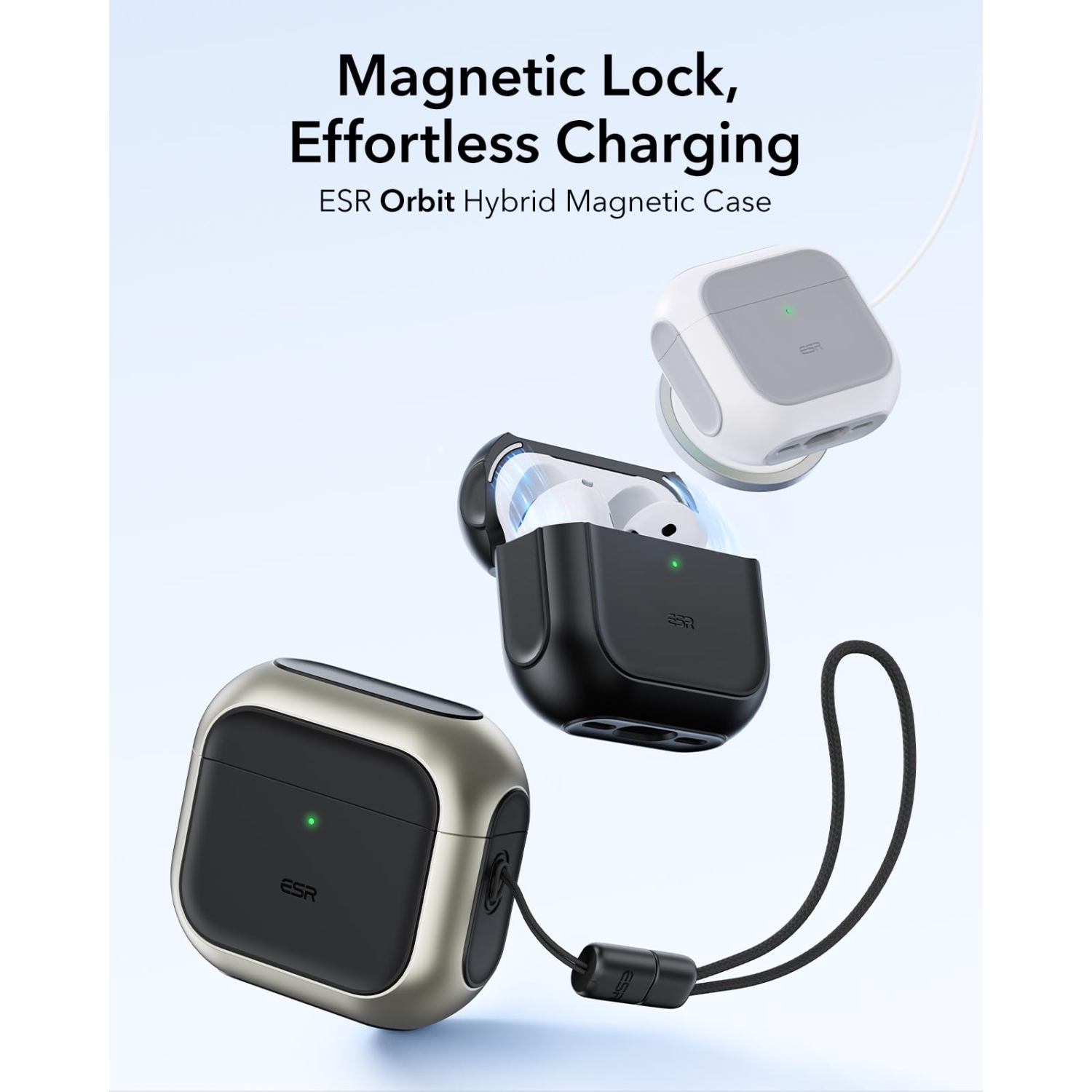 for AirPods 4 Case, Compatible with AirPods 4th Generation Case (USB-C), Compatible with MagSafe, Drop Protection Cover with Lanyard, Magnetic Lid