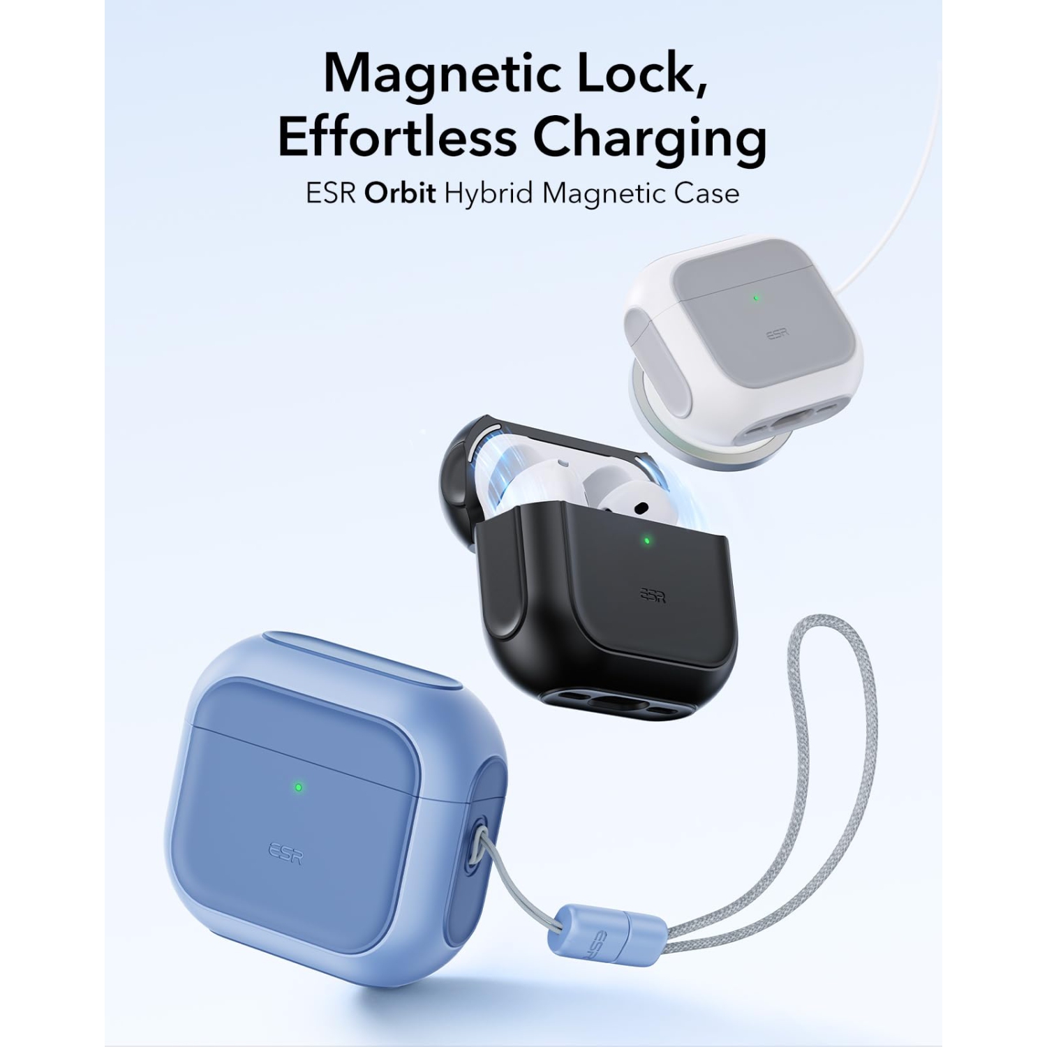 for AirPods 4 Case, Compatible with AirPods 4th Generation Case (USB-C), Compatible with MagSafe, Drop Protection Cover with Lanyard, Magnetic Lid