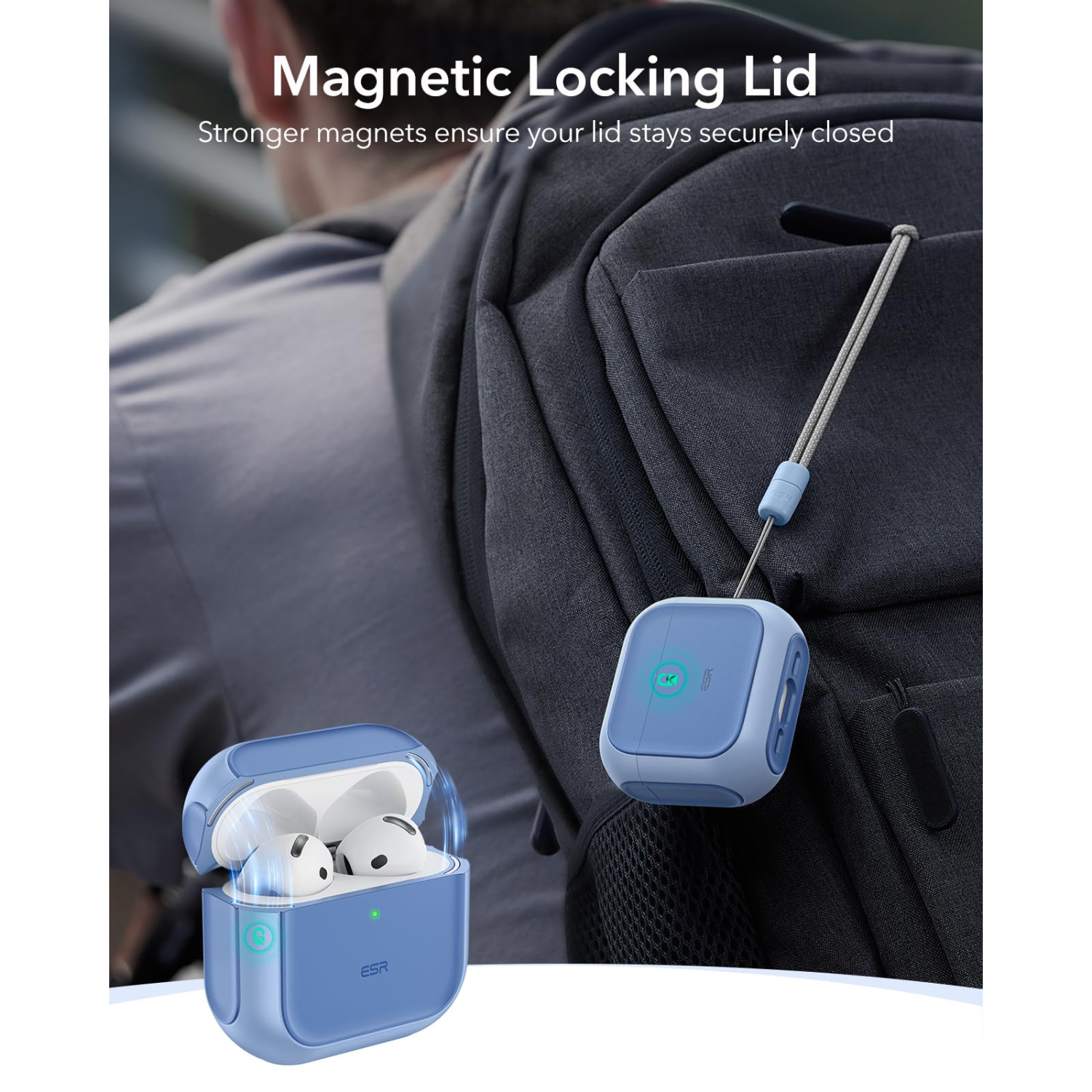 for AirPods 4 Case, Compatible with AirPods 4th Generation Case (USB-C), Compatible with MagSafe, Drop Protection Cover with Lanyard, Magnetic Lid