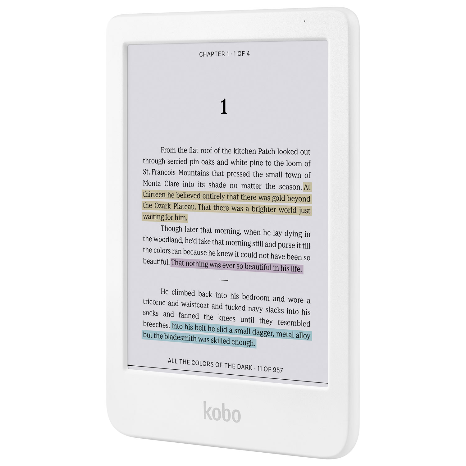 Liseuse numérique à écran tactile de 6 po Clara Colour de Kobo - Blanc