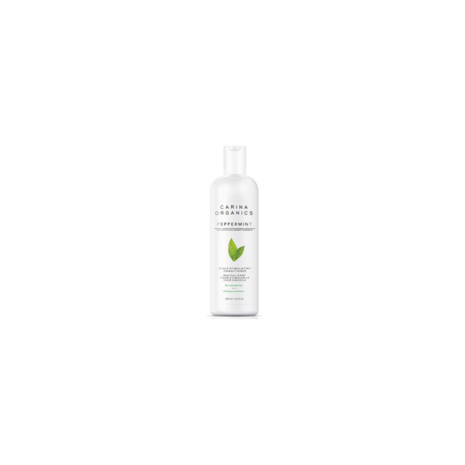 Carina Biologique – Revitalisant rafraîchissant à la menthe poivrée, 360 ml, blanc