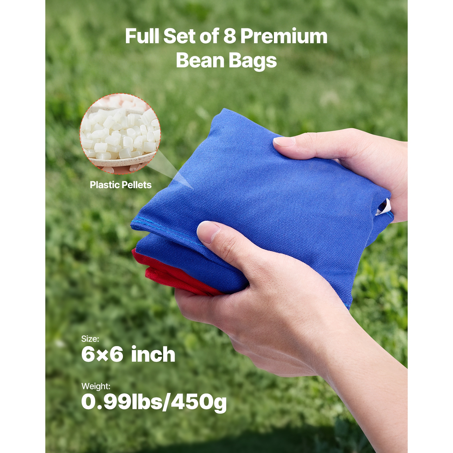 VEVOR 4x2 ft Cornhole Set, Corn Hole Game Boards, Solid Wood Portable Toss Board, Indoor and Outdoor Cornhole Play for Adults, Include 8 Bean Bags