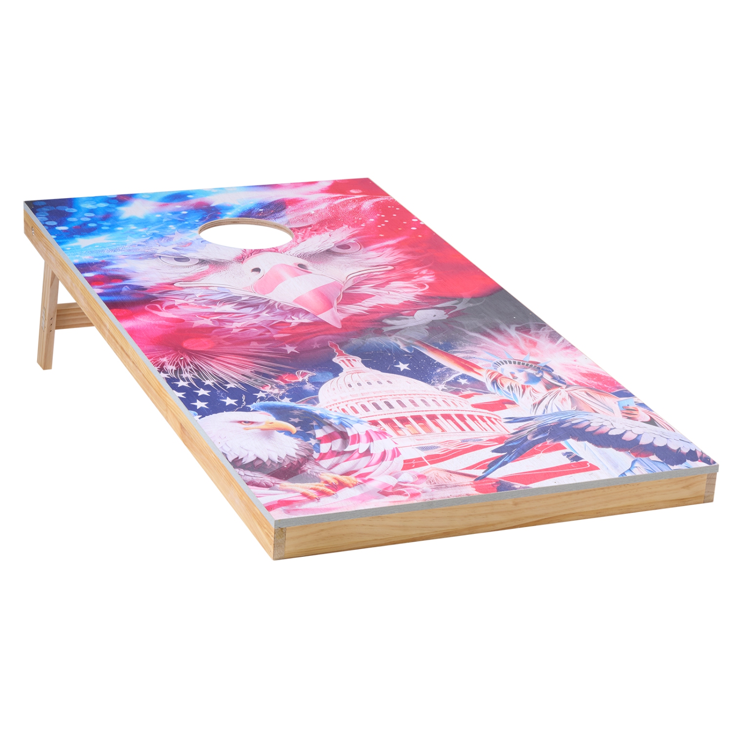 VEVOR 4x2 ft Cornhole Set, Corn Hole Game Boards, Solid Wood Portable Toss Board, Indoor and Outdoor Cornhole Play for Adults, Include 8 Bean Bags