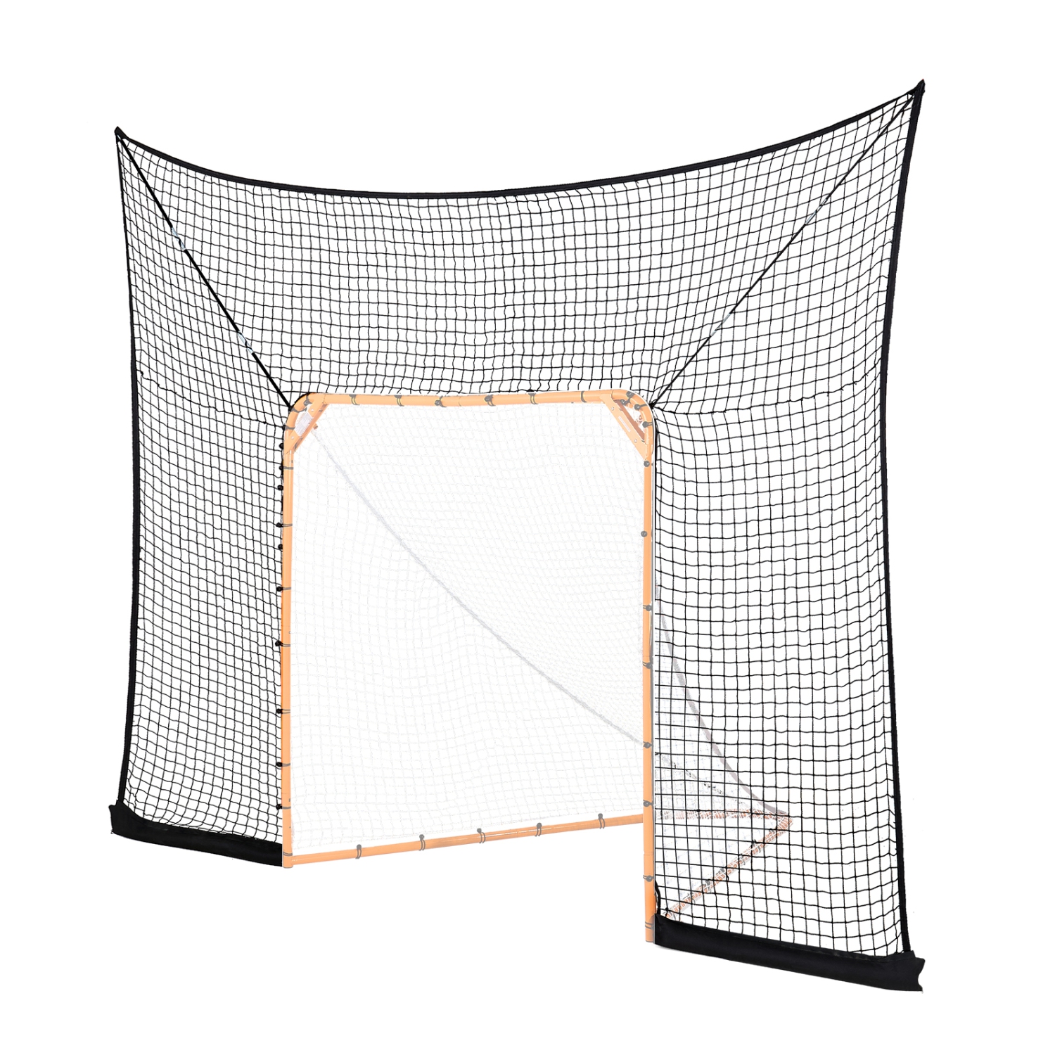 VEVOR 12x9 ft Hockey and Lacrosse Goal Backstop, Lacrosse Net with Extended Coverage, Quick Easy Setup Complete Accessories Training Net, Backyard