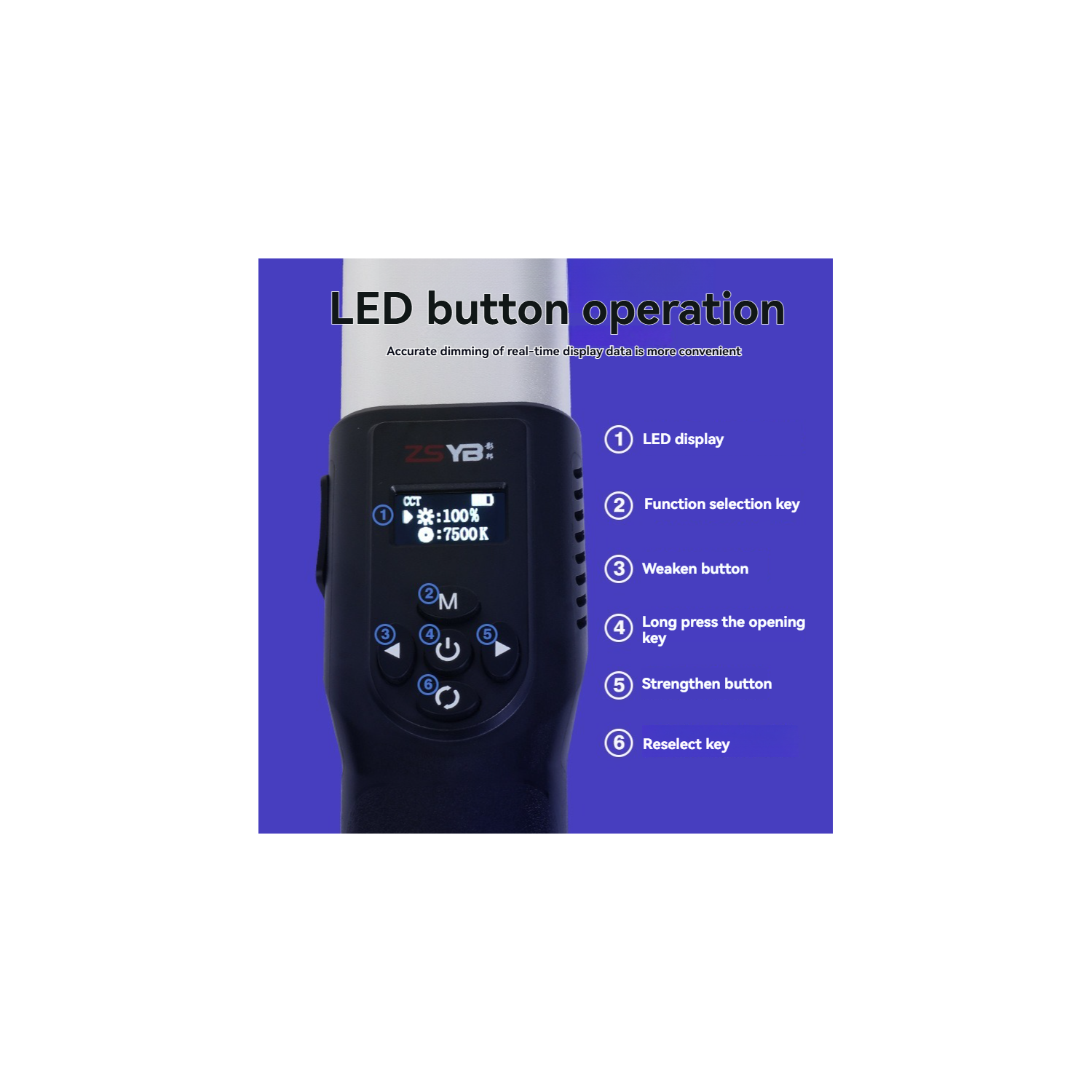 Bâton lumineux portatif pour photographie LED - 30&nbsp;W RVB couleur, batterie au lithium haute énergie intégrée, deux modes de température CCT,