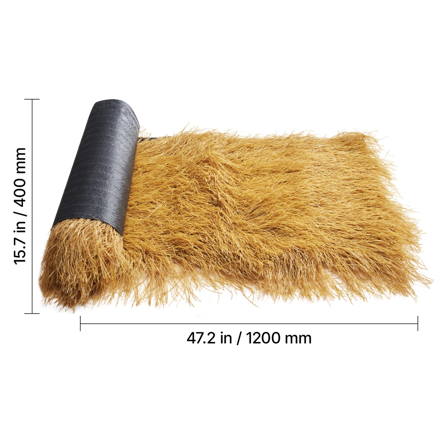 VEVOR 1.3 x 3.9 ft Artificial Thatch Grass Roof, Tiki Bar Hut Thatch Roofing Roll, Waterproof & Fire-Resistant, Palapa Tiki Roof Mat for Patio Pool