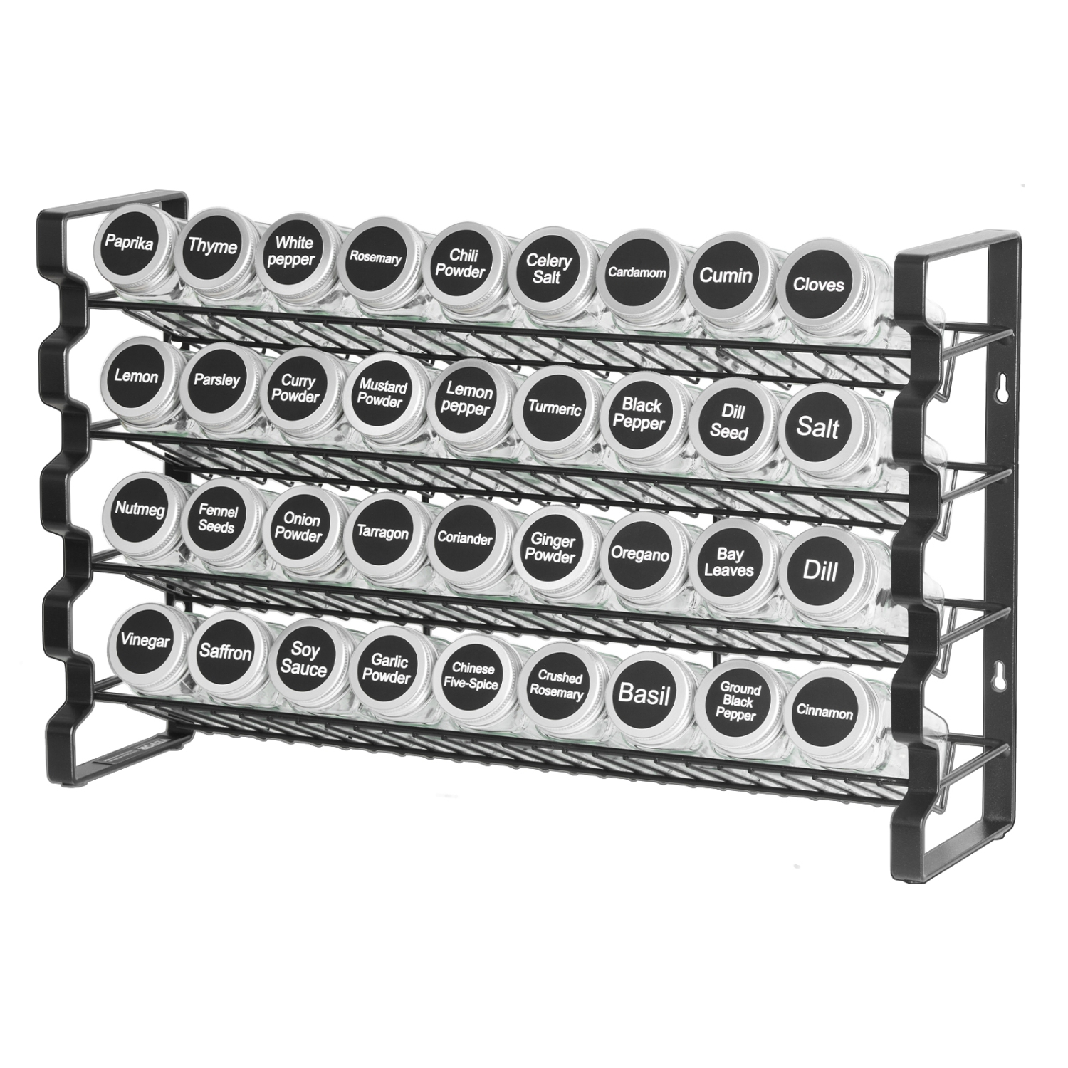 VEVOR 18x11 in Spice Rack Organizer for Cabinet, Spice Organizer with 36 Empty Spice Jars, Lids, Spice Labels, and Funnel Complete Set, Seasoning