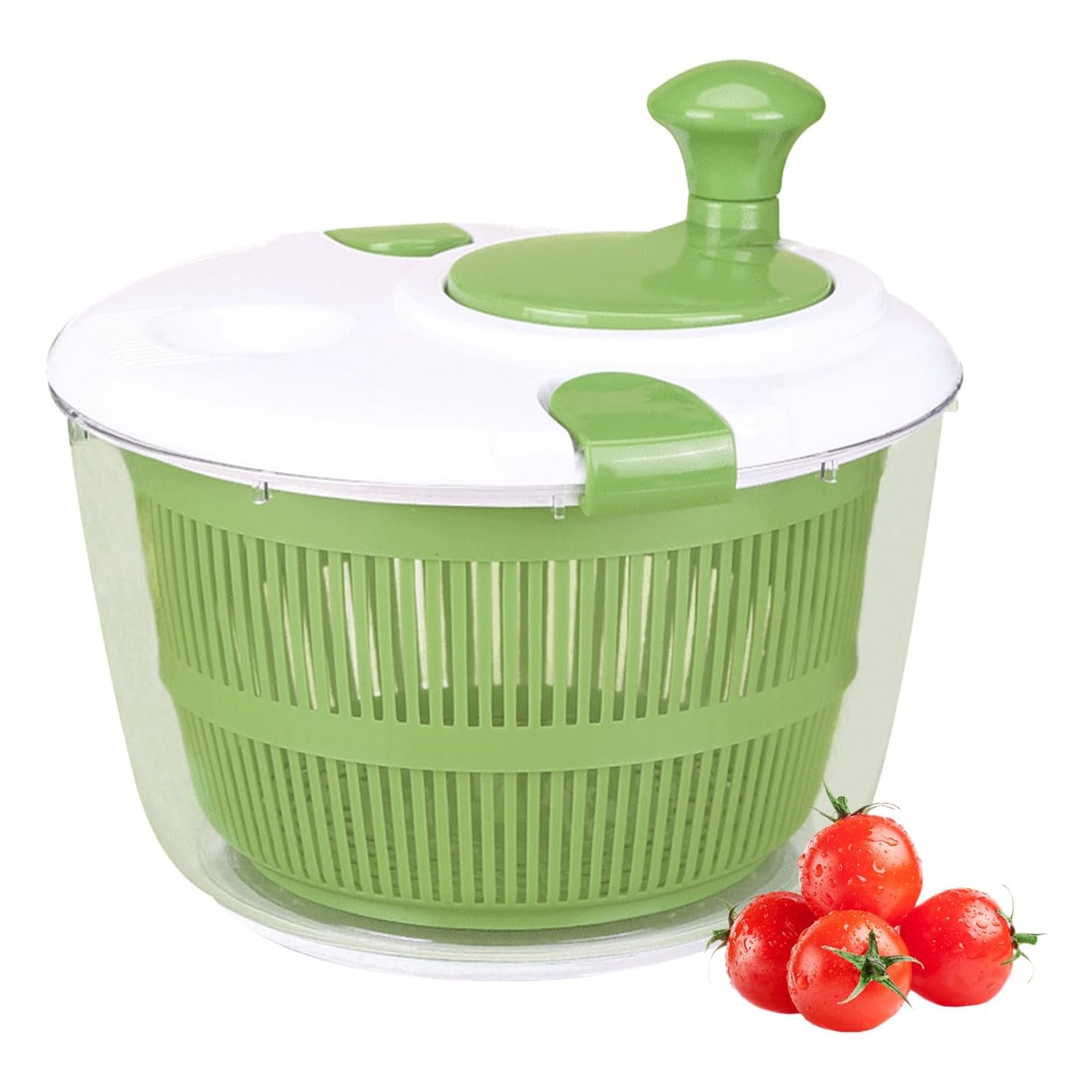 Large Salad Spinner with Lid,5L Capacity Manual Vegetable Dryer with Double-Lock Handle,Quick & Easy Multi-Use Lettuce Spinner,Vegetable Dryer,Fruit
