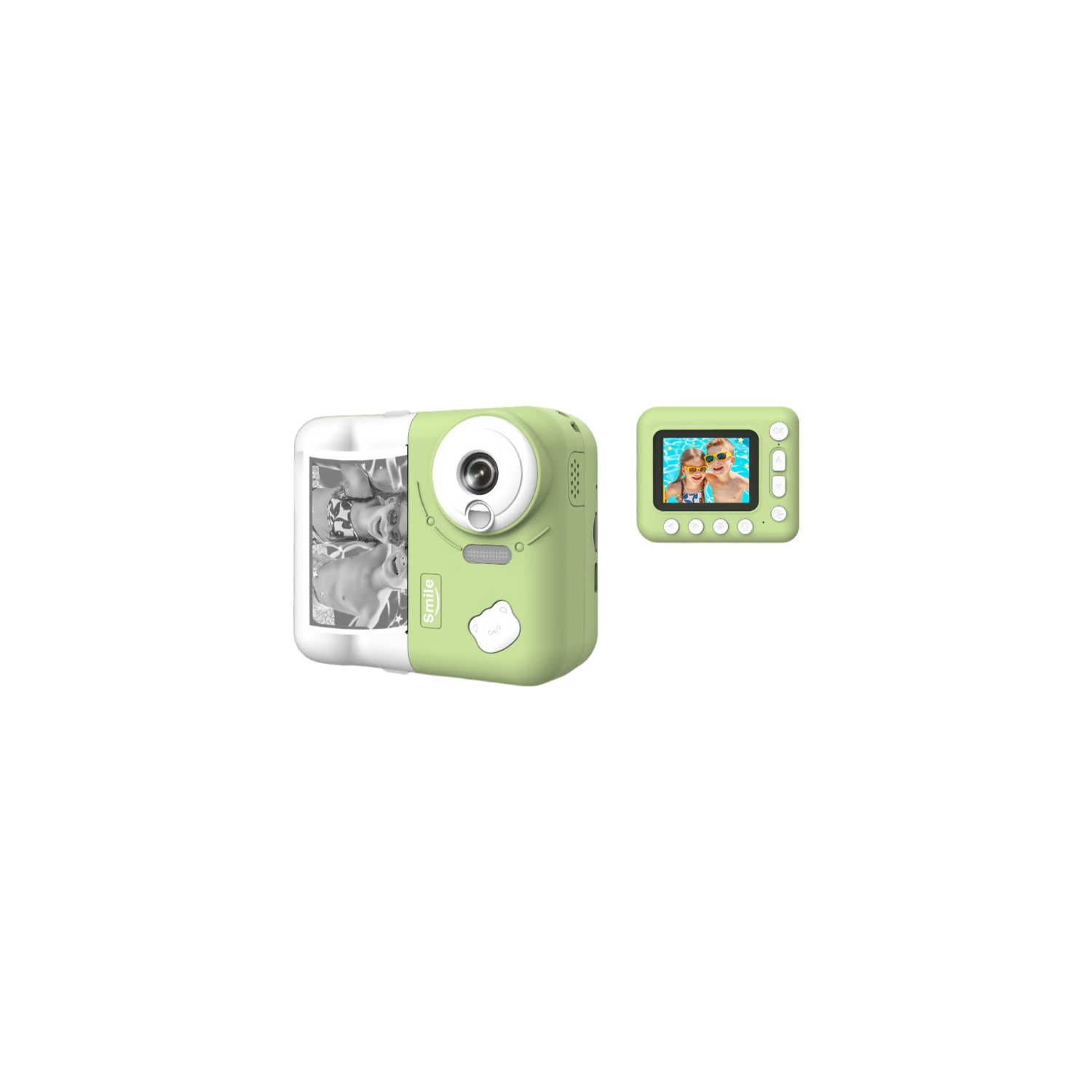 Kids Instant Camera Digital Camera with Instant Print, 10x Zoom, 12MP Pixels, Toy Gift - Green